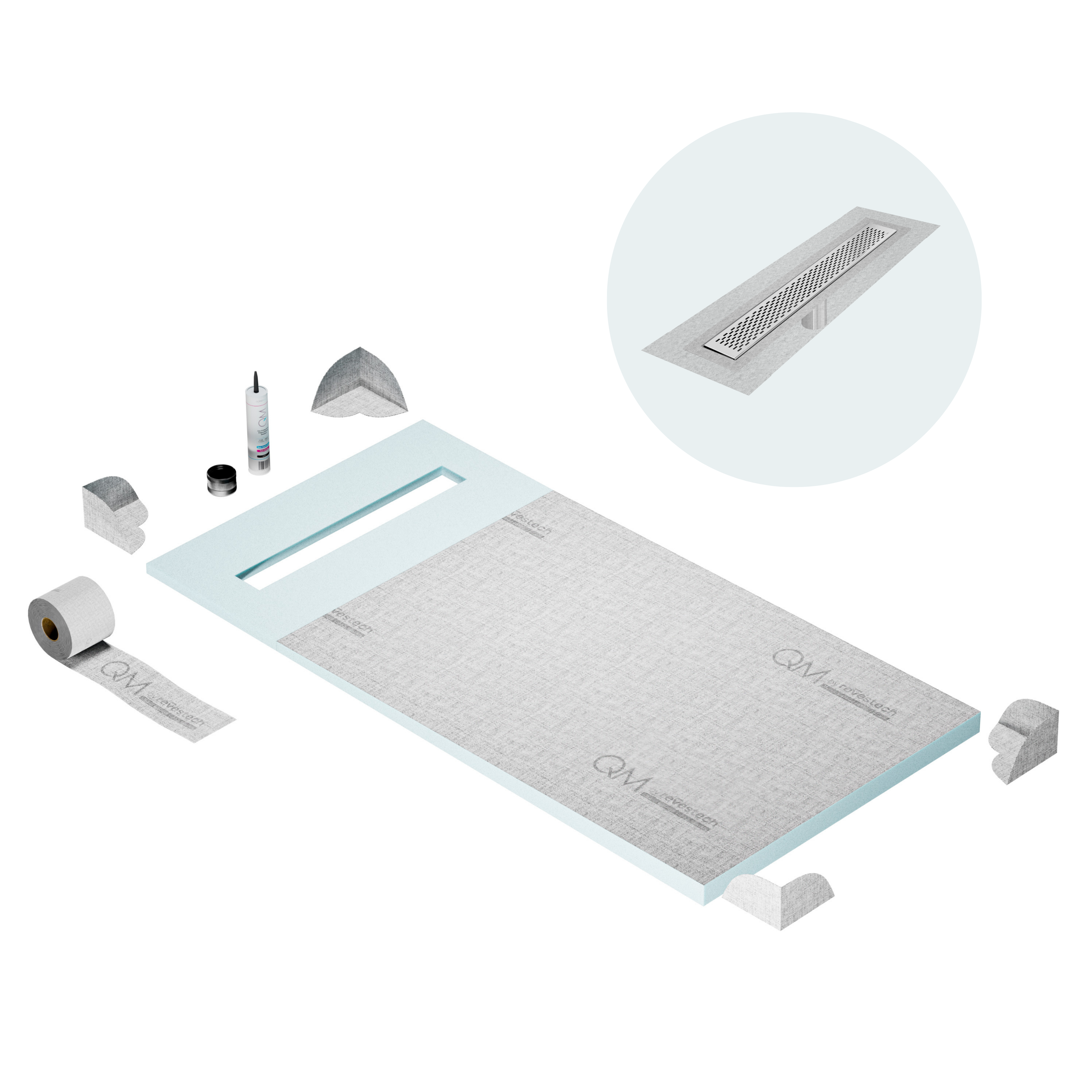 Curbless Delta Shower Pan Kit Linear drain