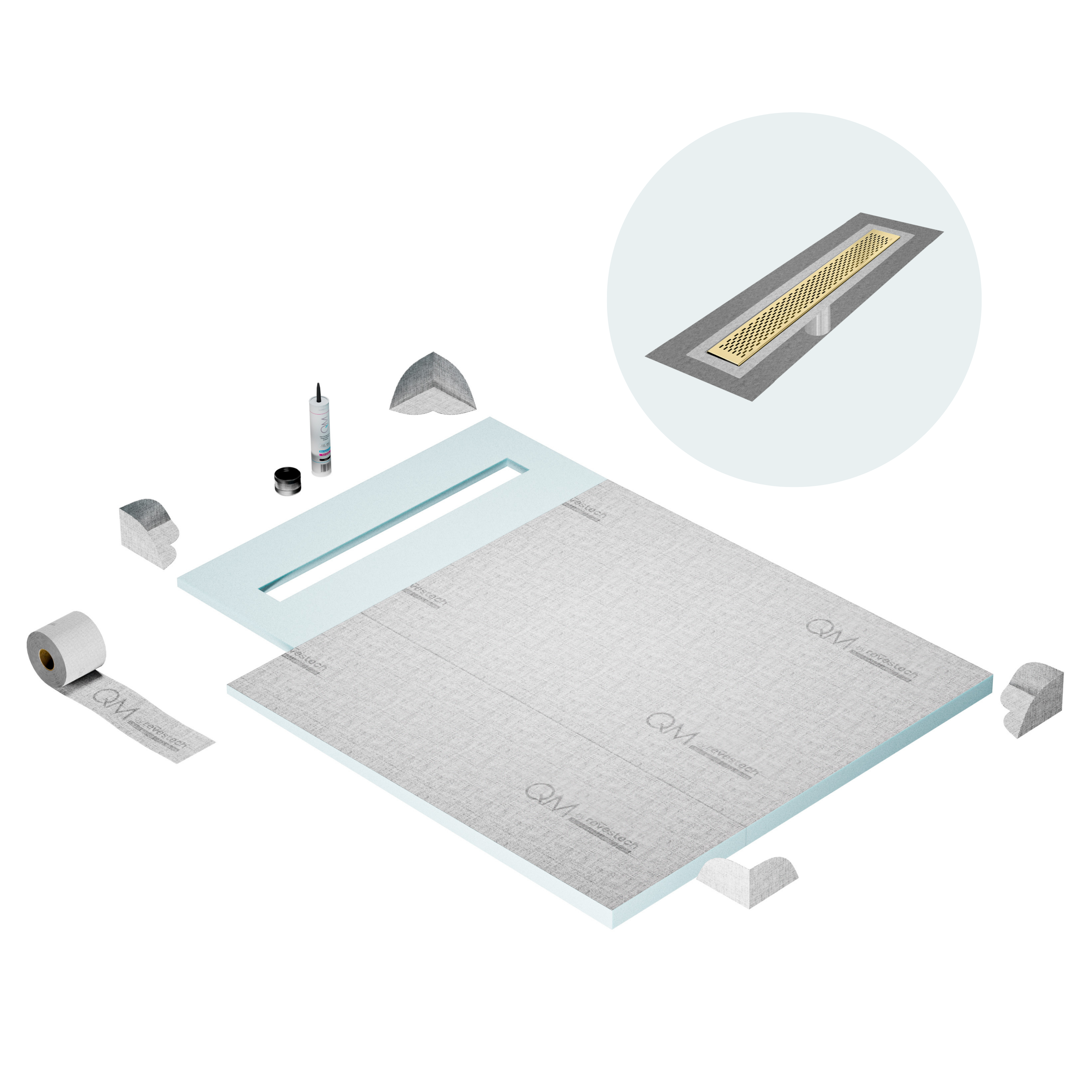 Curbless Delta Shower Pan Kit Linear drain