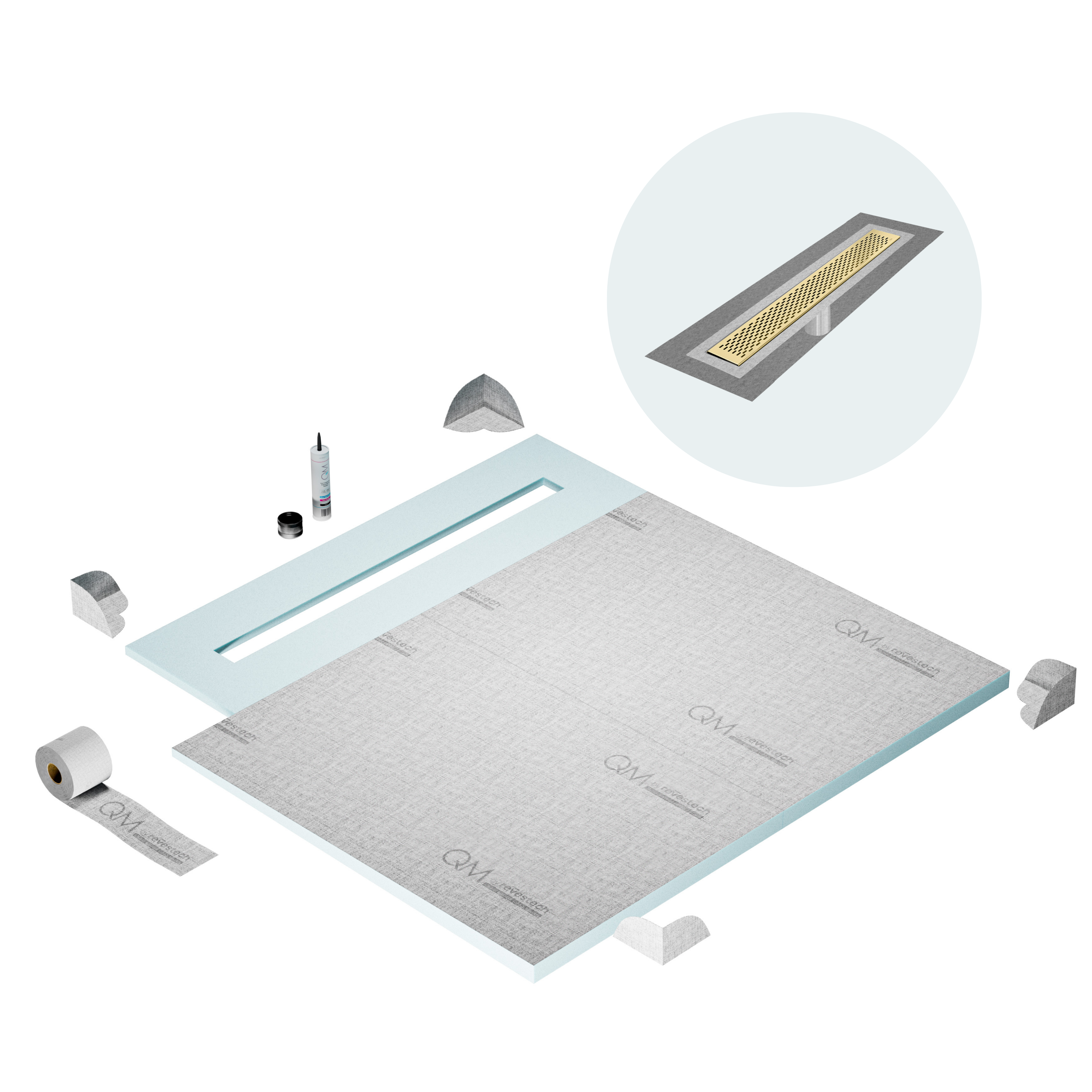 Curbless Delta Shower Pan Kit Linear drain