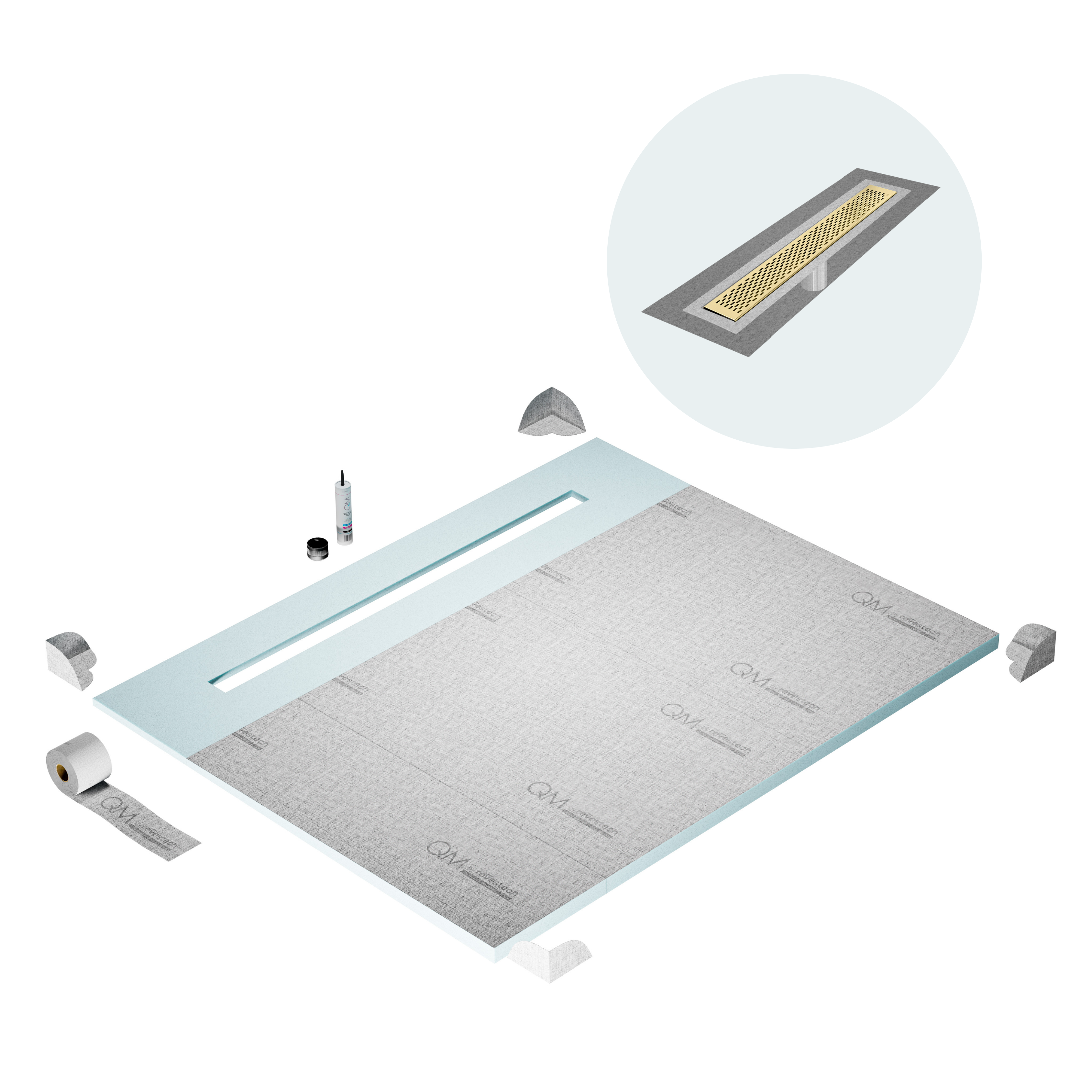 Curbless Delta Shower Pan Kit Linear drain