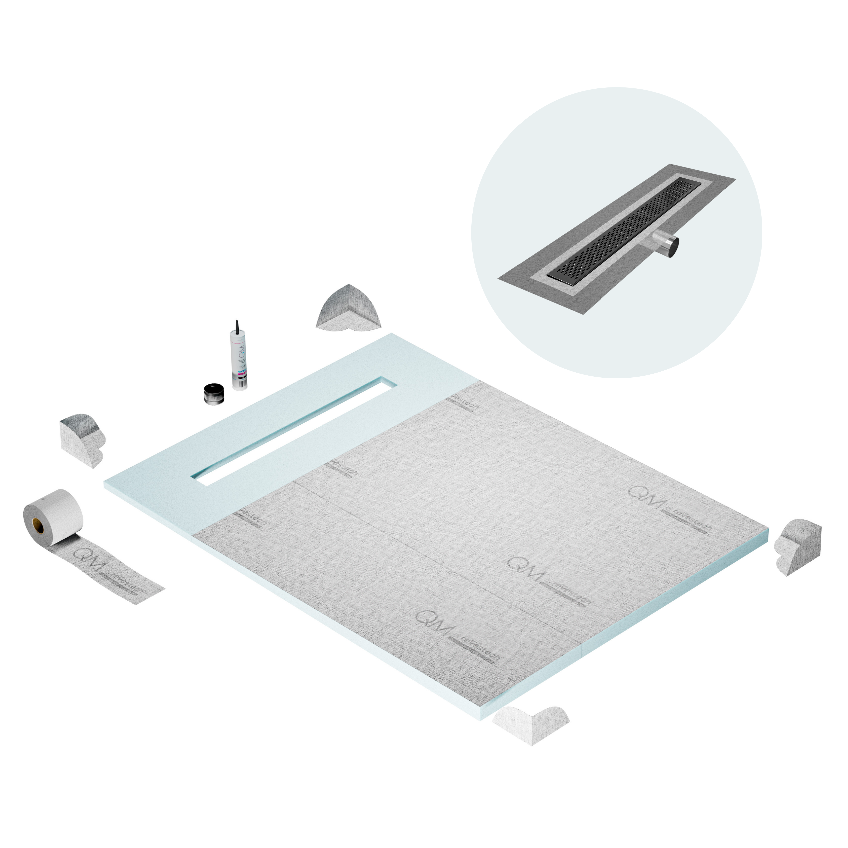 Curbless Delta Shower Pan Kit Linear drain