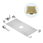 Curbless Delta Center Shower Pan Kit Square Drain