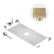 Curbless Lotus Center Shower Pan Kit Square Drain