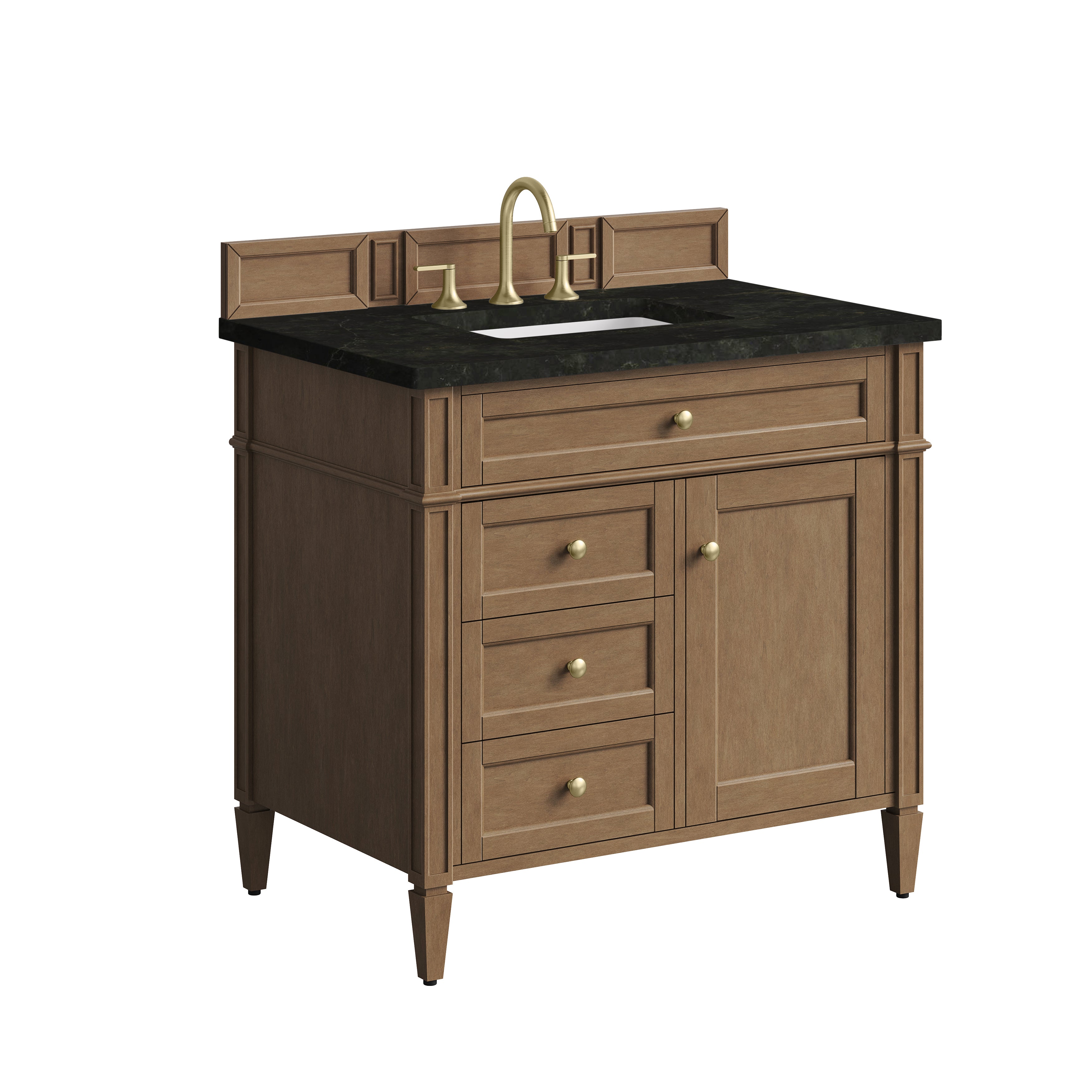James Martin Brittany 36" Single Vanity in Pecan with 3cm Countertop
