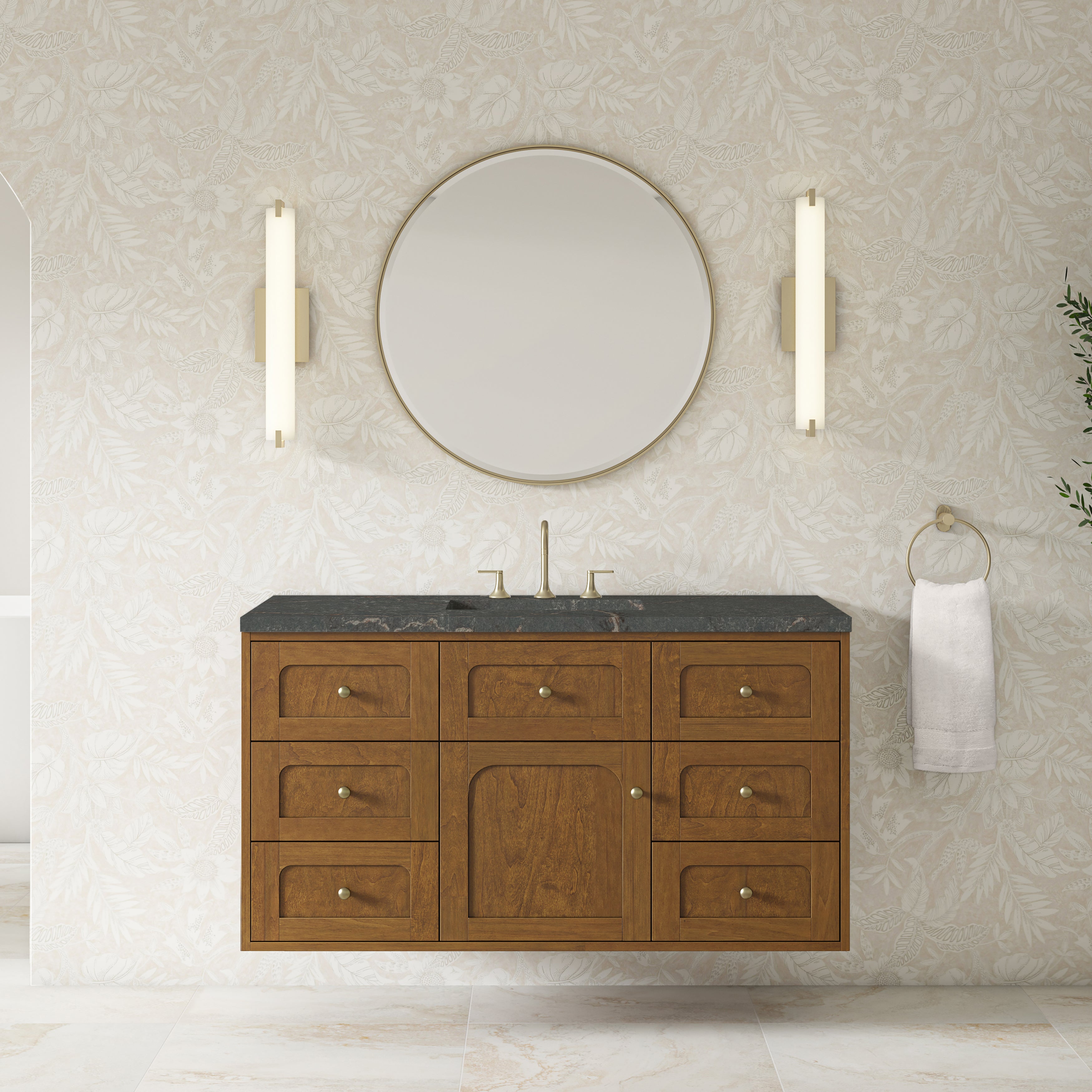 James Martin Laurent 48" Single Vanity in Honey Oak with 3cm Countertop