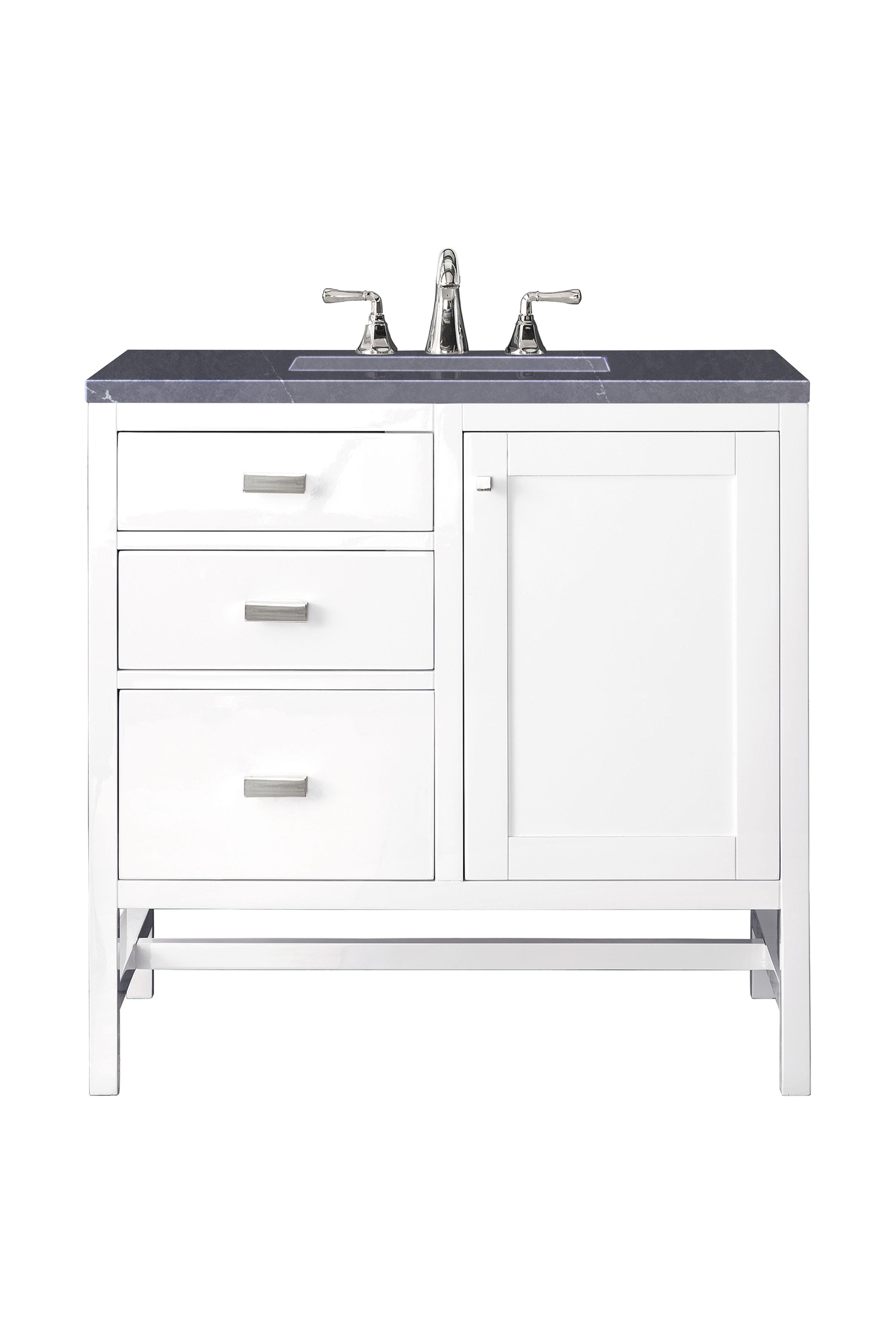 James Martin Addison 36" Single Vanity in Glossy White with 3cm Countertop