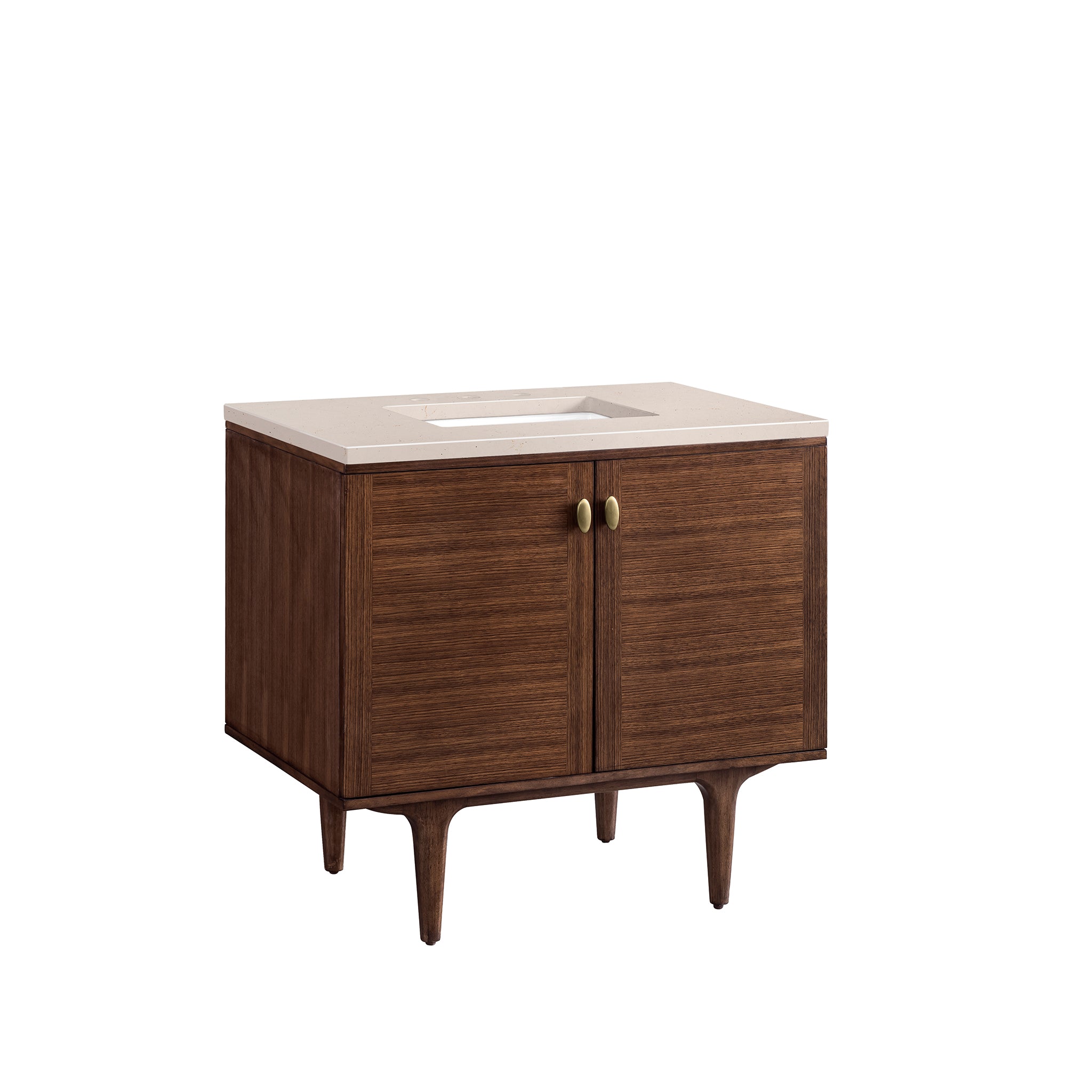 James Martin Amberly 36" Single Vanity in Mid-Century Walnut with 3cm Countertop