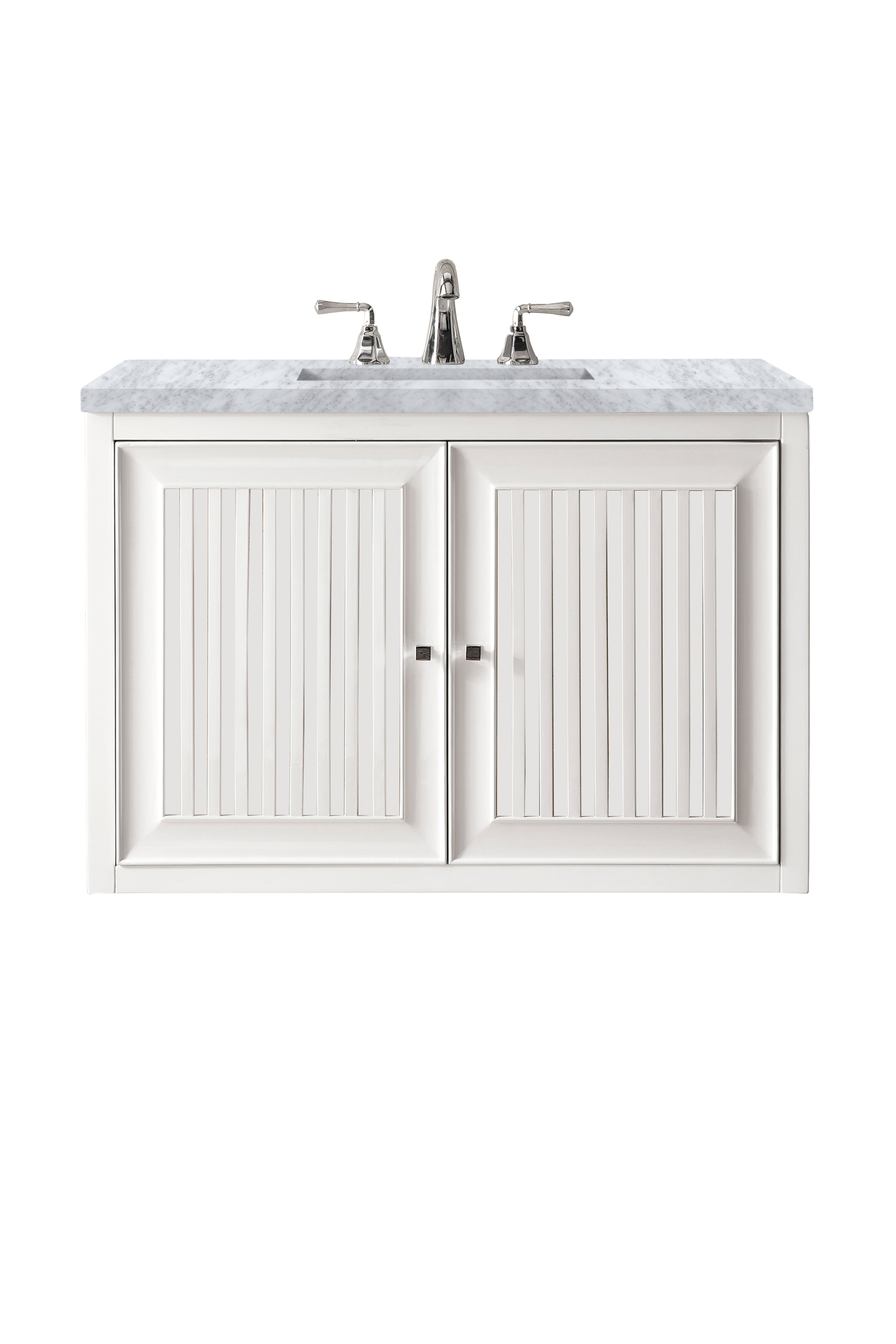 James Martin Athens 30" Single Vanity in Glossy White with 3cm Countertop