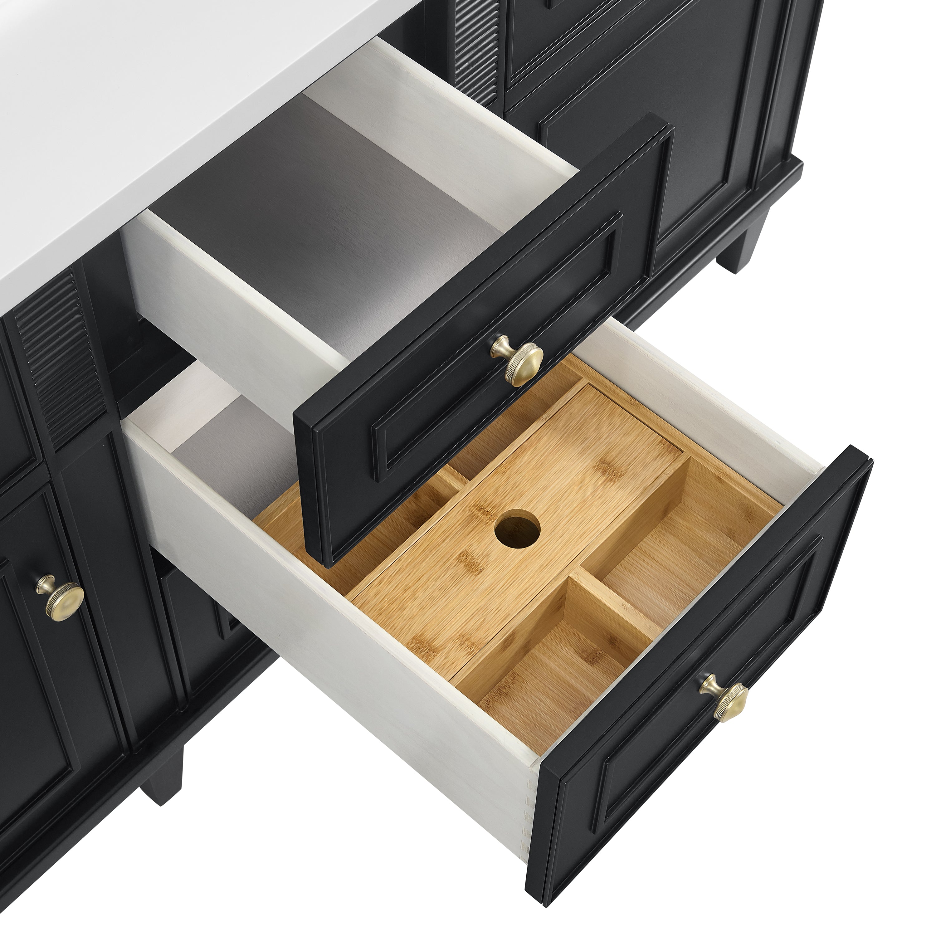 James Martin Lorelai 60" Double Vanity in Black Onyx with 3cm Countertop and FreePower Wireless Charger