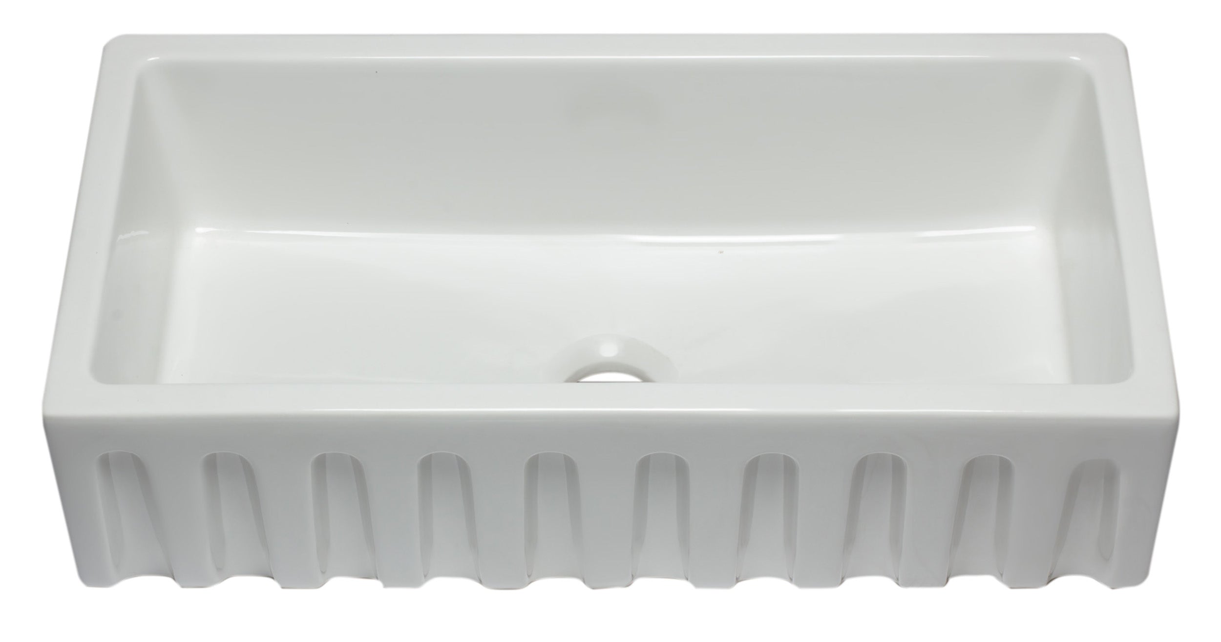 ALFI brand AB3618HS Reversible Smooth / Fluted Single Bowl Fireclay Farm Sink
