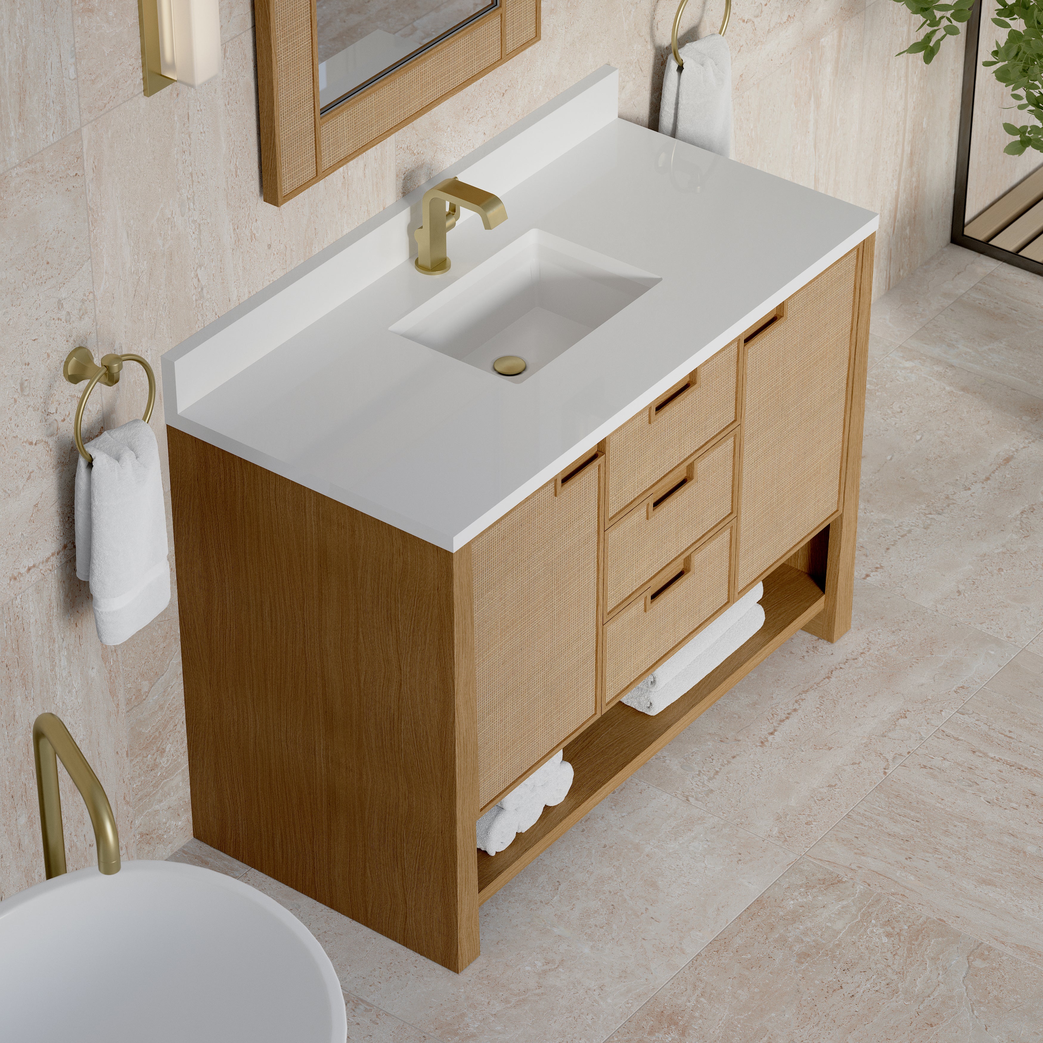 James Martin Solene 48" Single Vanity in Seaside Oak with 3cm Countertop