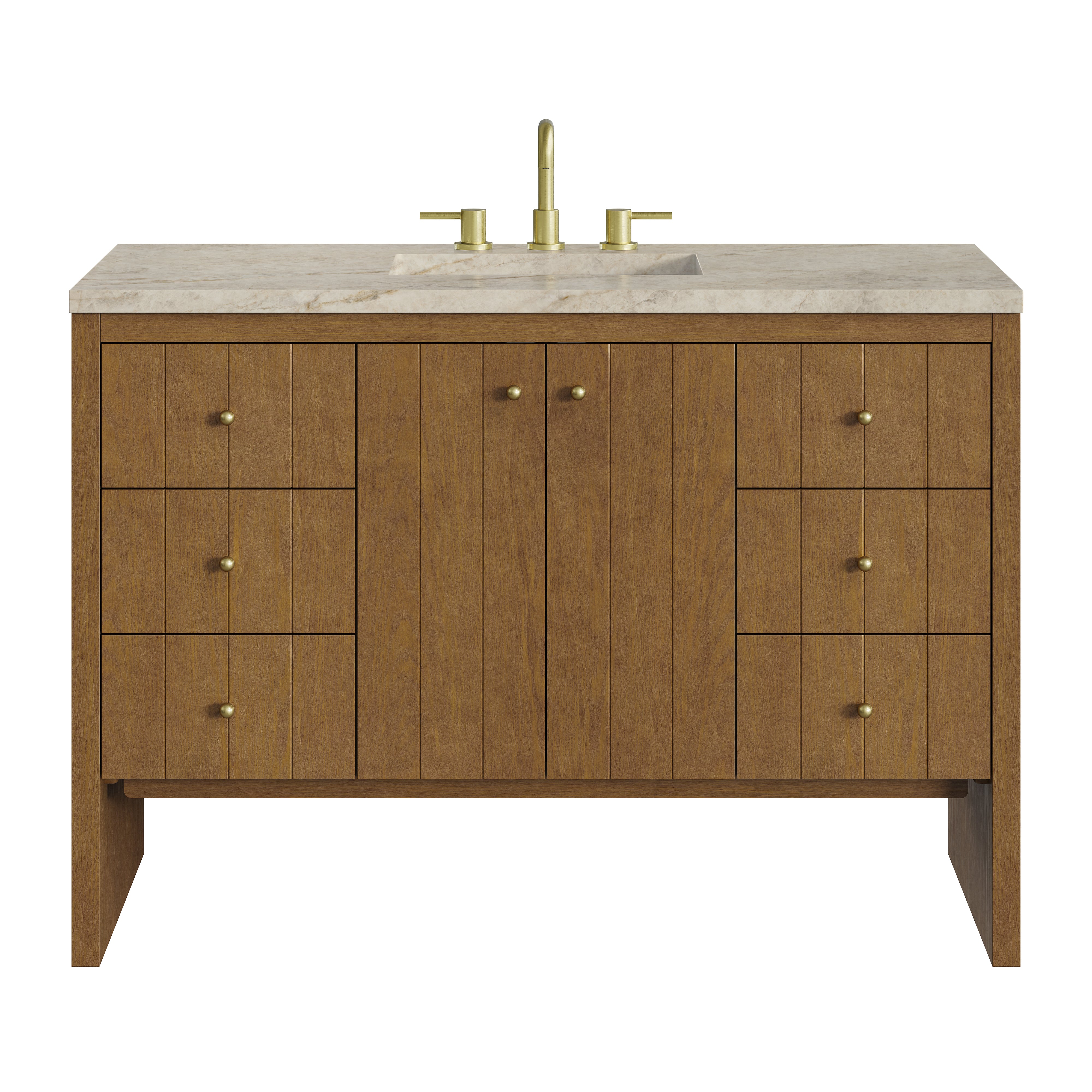 James Martin Hudson 48" Single Vanity in Honey Oak with 3cm Countertop