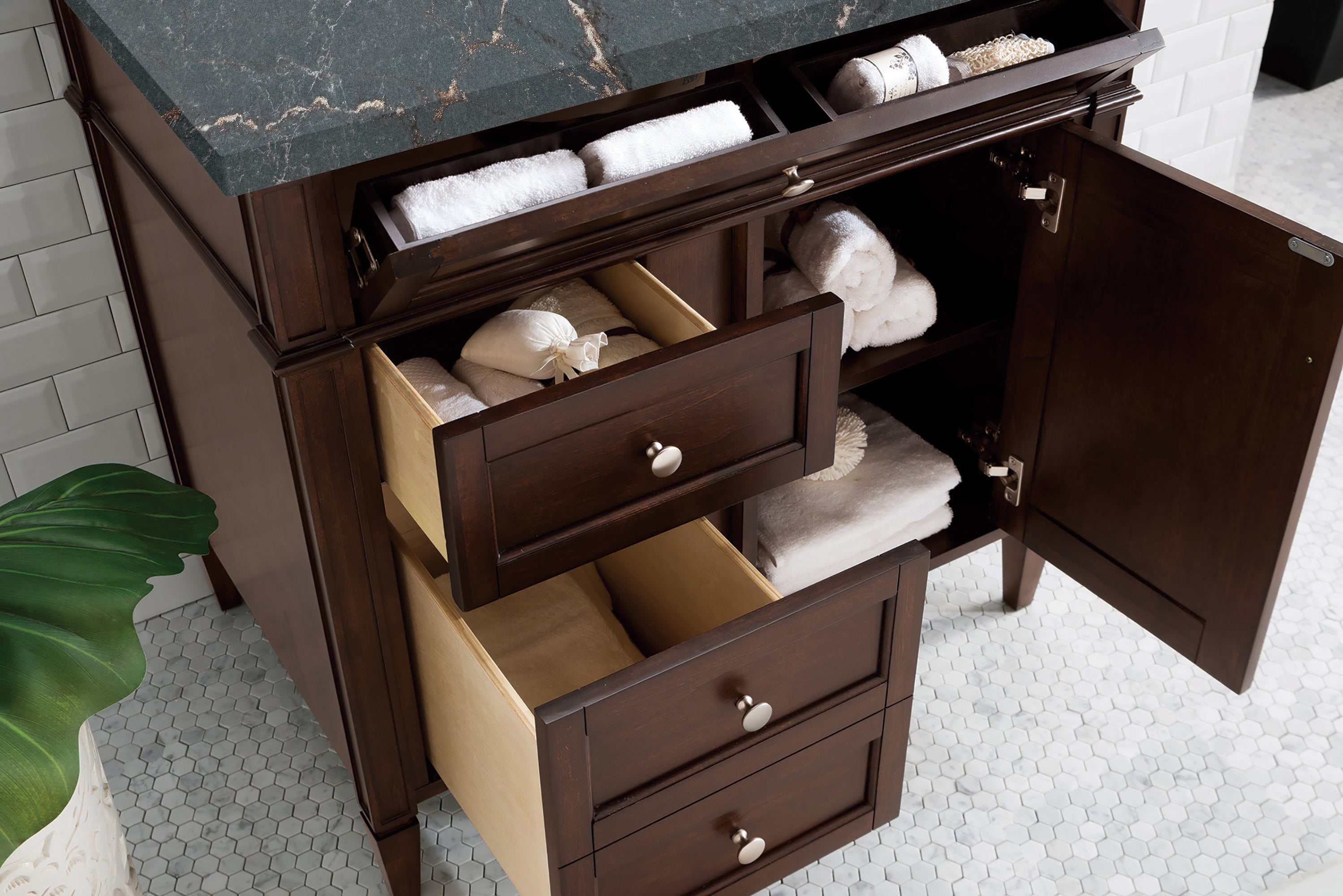 James Martin Brittany 36" Single Vanity in Burnished Mahogany with 3cm Countertop