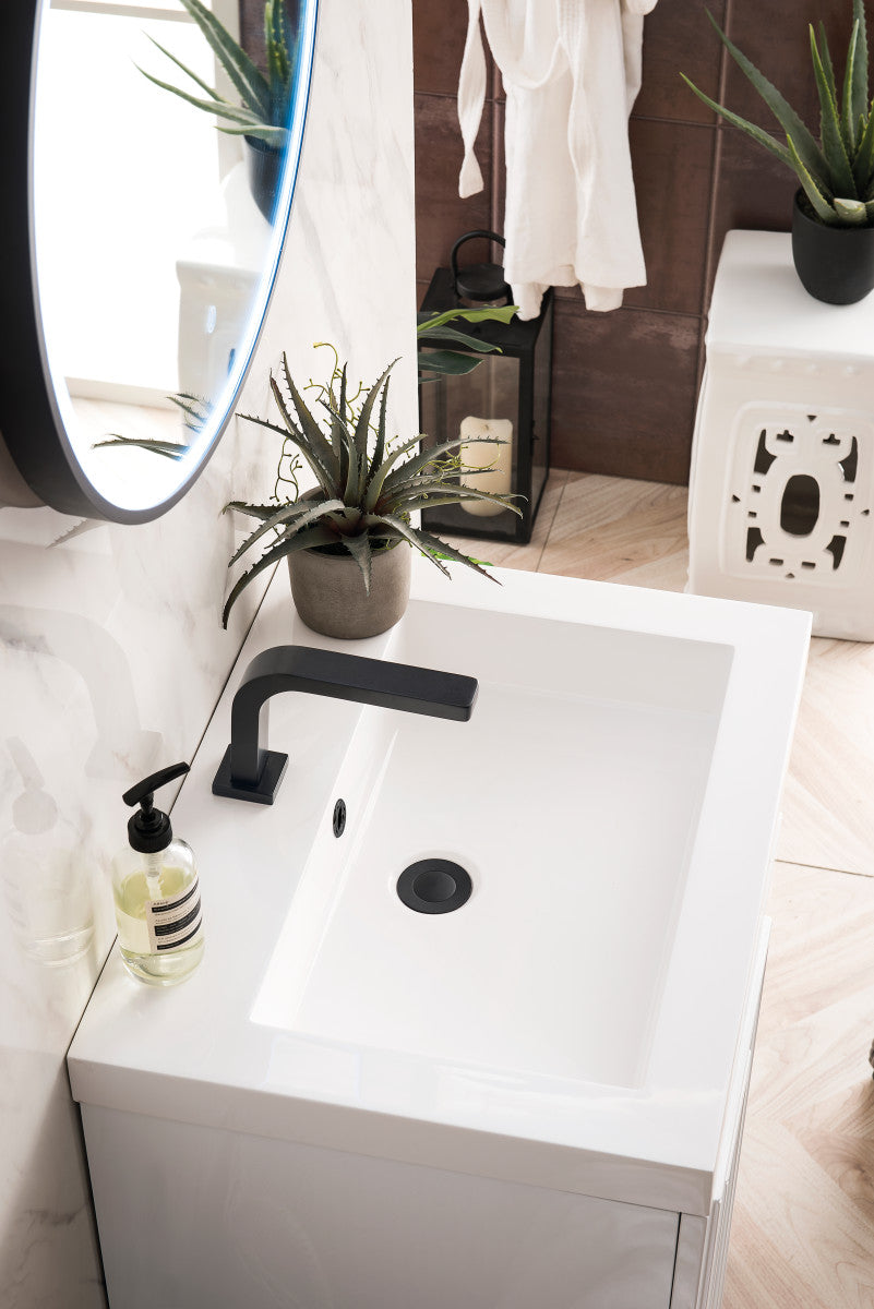 Alicante 24" Single Vanity with White Glossy Composite Stone Top