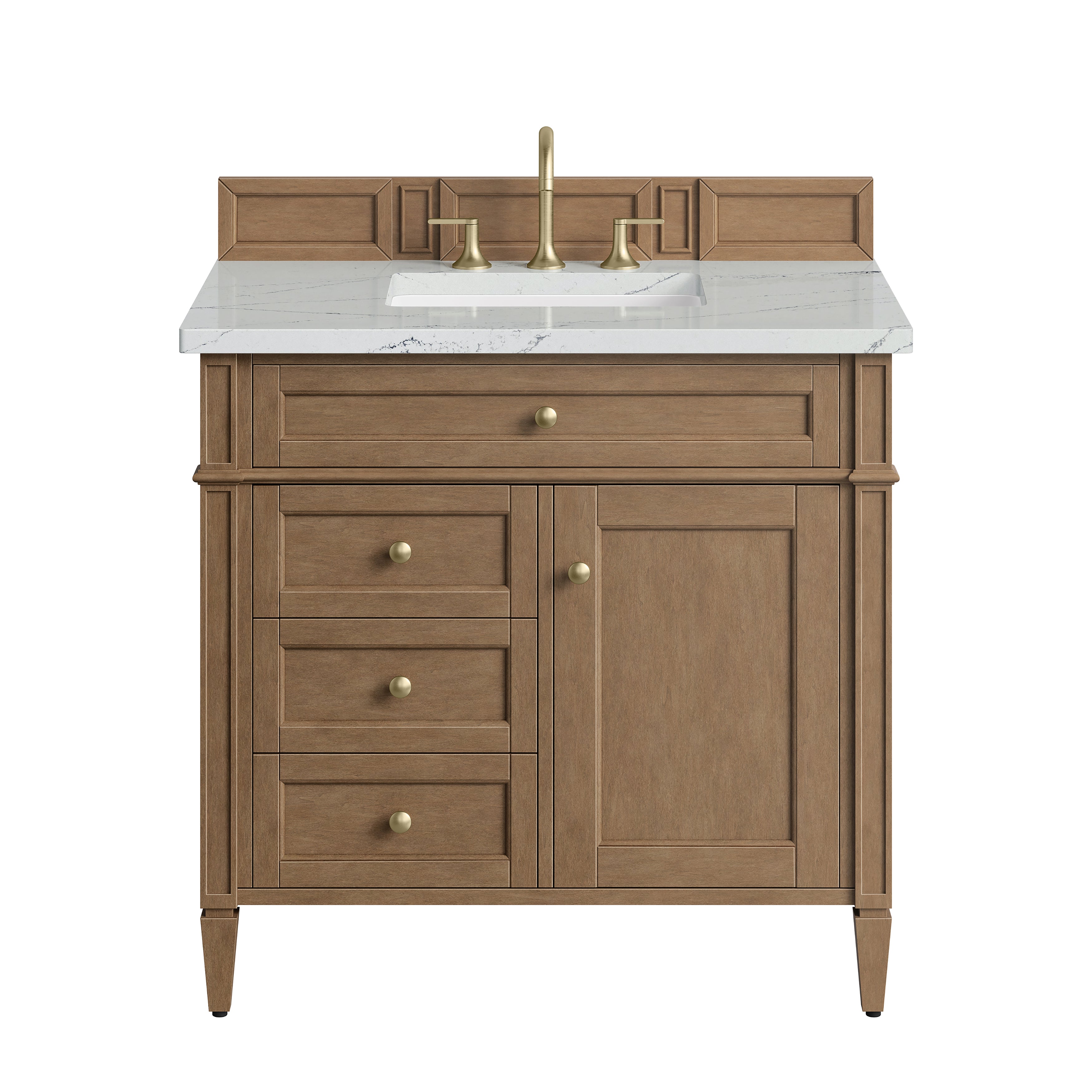 James Martin Brittany 36" Single Vanity in Pecan with 3cm Countertop