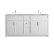 James Martin Bellshire 72" Double Vanity in Bright White with 3cm Countertop and FreePower Wireless Charger