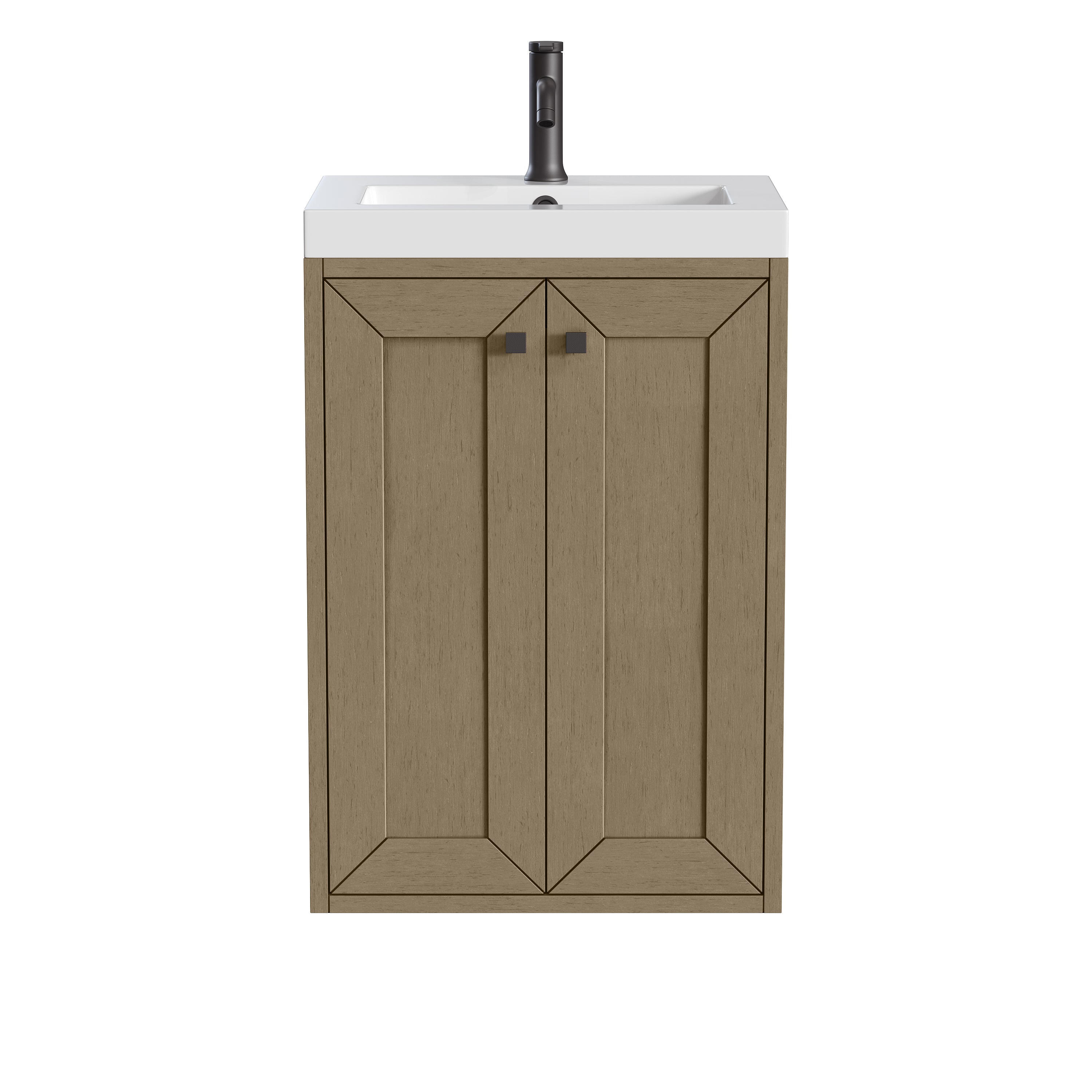 James Martin Chianti 20" Single Vanity in Glossy White with White Glossy Composite Stone Top