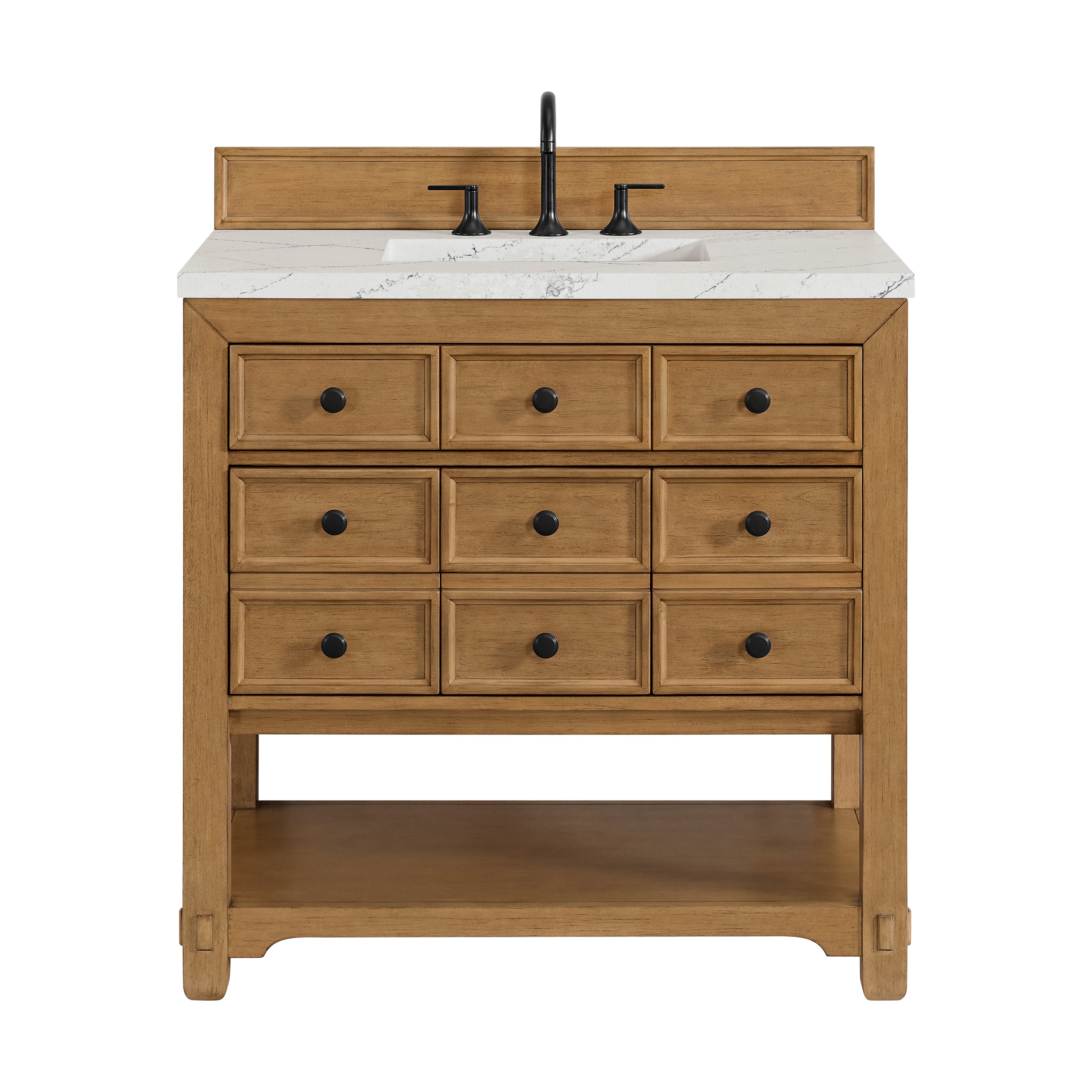 James Martin Malibu 36" Single Vanity in Amber Birch with 3cm Countertop