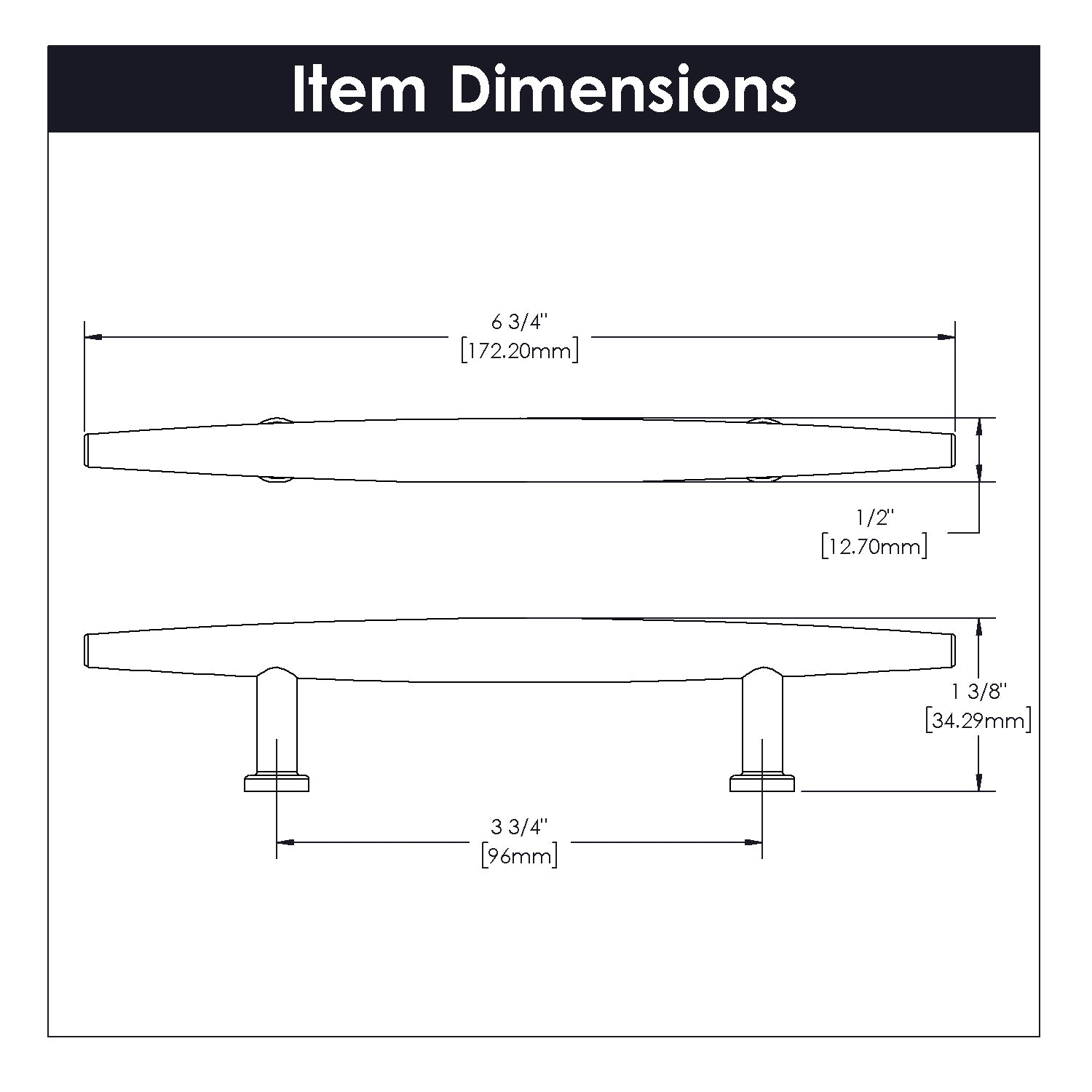 Belwith 3-3/4 Inch (96mm) Center to Center Wexler Pull (B076339)