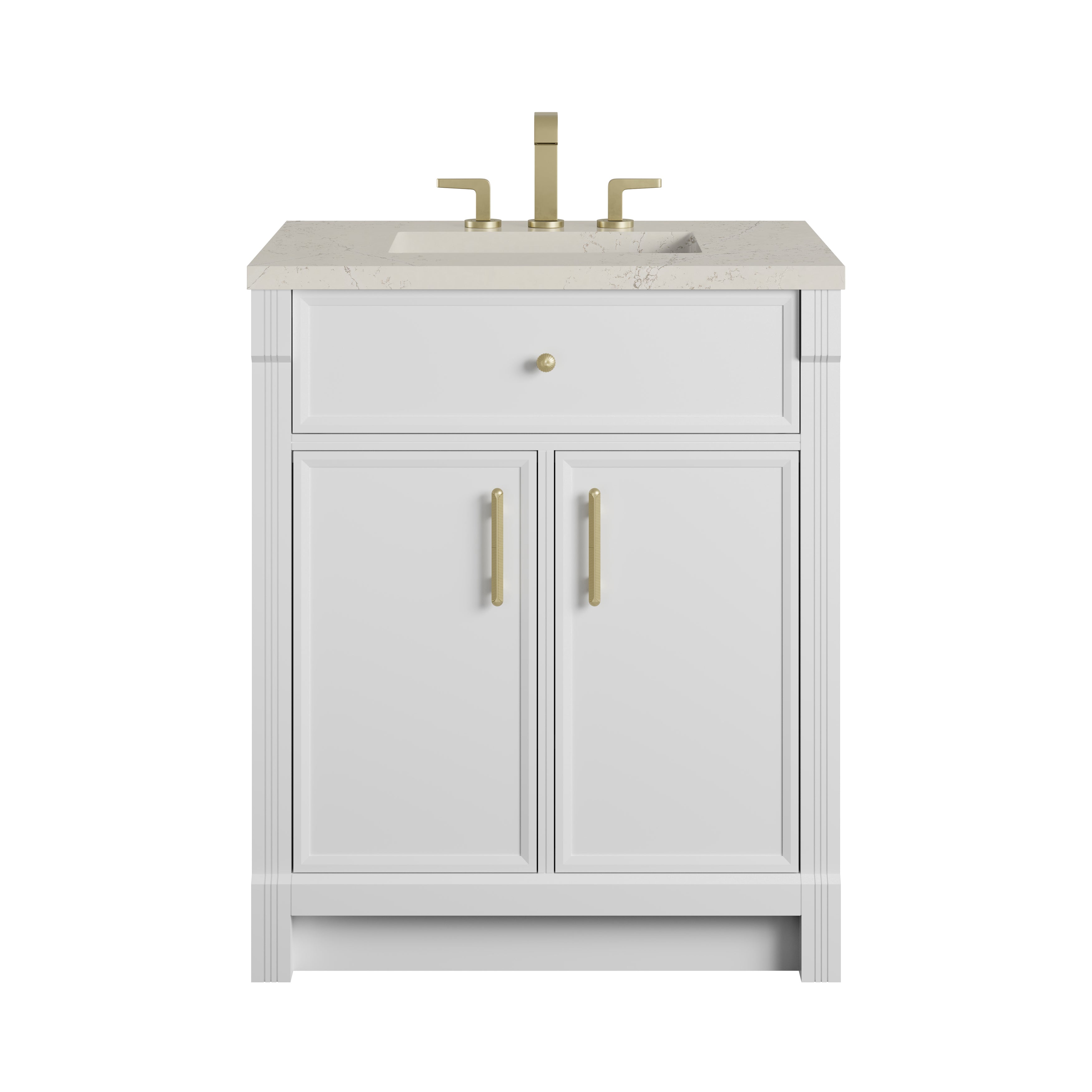 James Martin Bellshire 30" Single Vanity in Bright White with 3cm Countertop