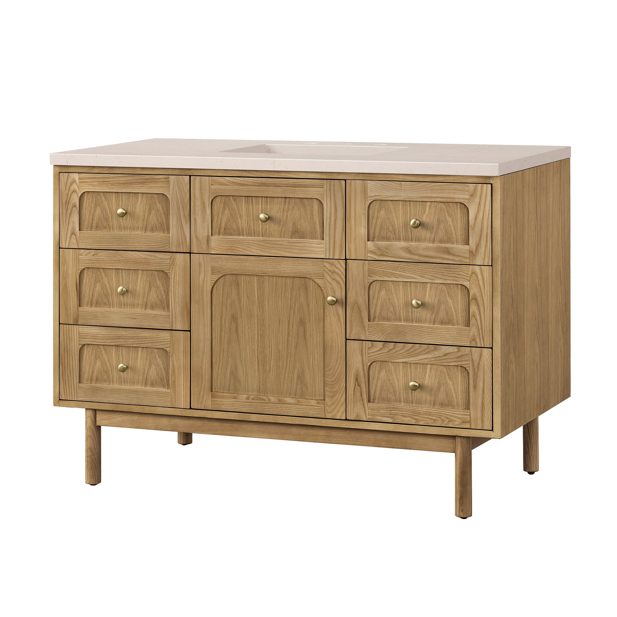 James Martin Laurent 48" Single Vanity in Light Natural Oak with 3cm Countertop