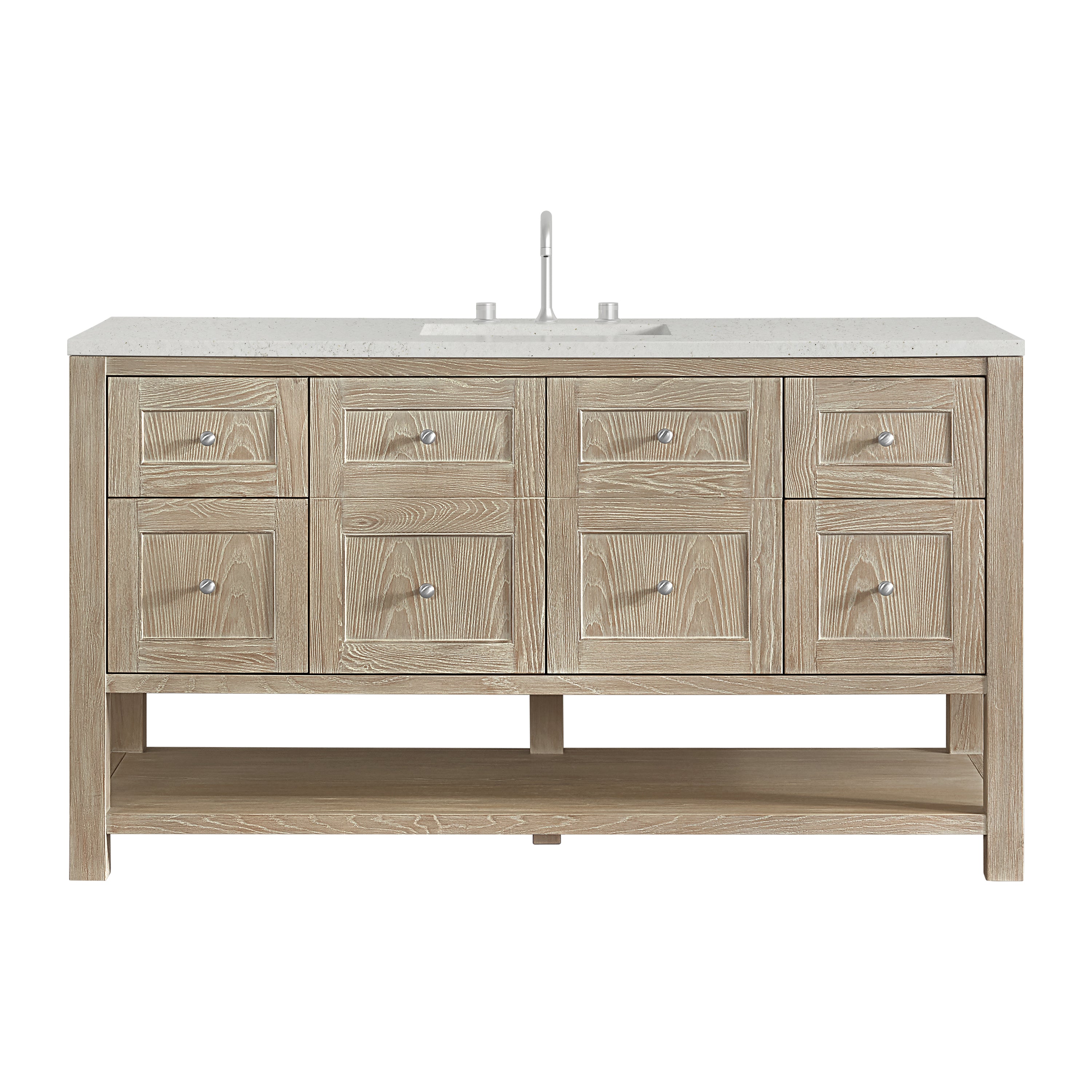 James Martin Breckenridge 60" Single Vanity in Whitewashed Oak with 3cm Countertop