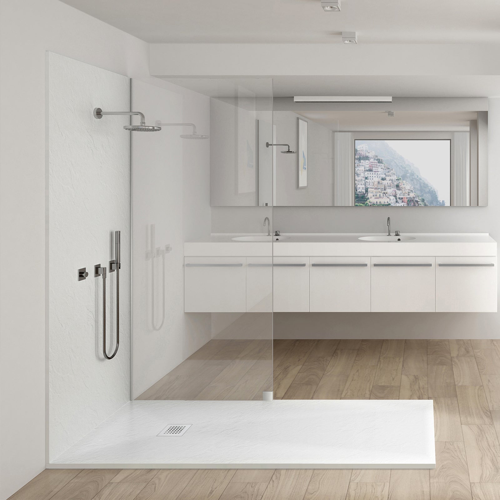MAIDSTONE | DXV White Slate Stone Shower Pan