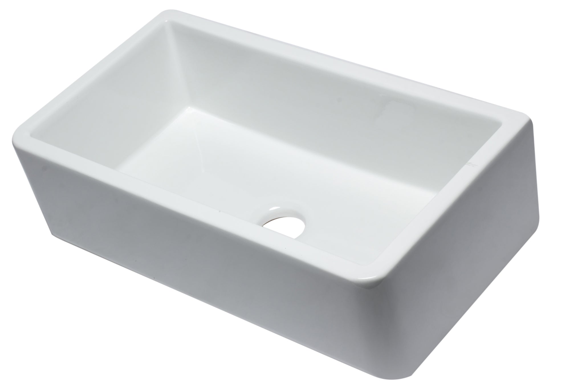 ALFI brand AB3318SB Smooth Apron Solid Thick Wall Fireclay Single Bowl Farm Sink