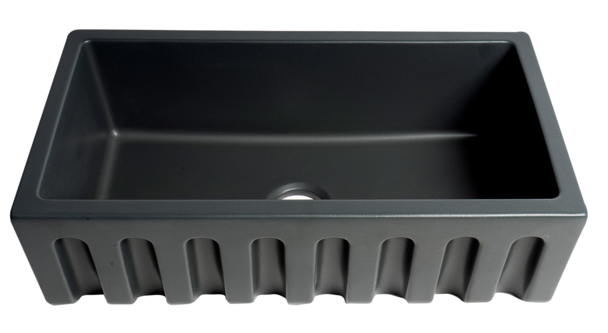ALFI brand AB3318HS 33" x 18" Reversible Fluted / Smooth Fireclay Farm Sink