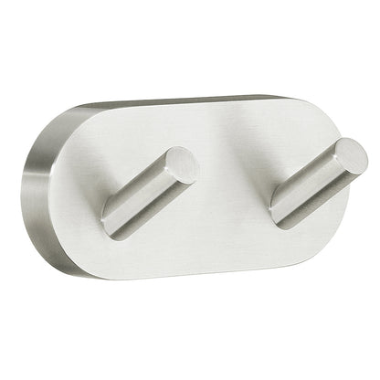 Home Double Towel Hook Brushed Nickel