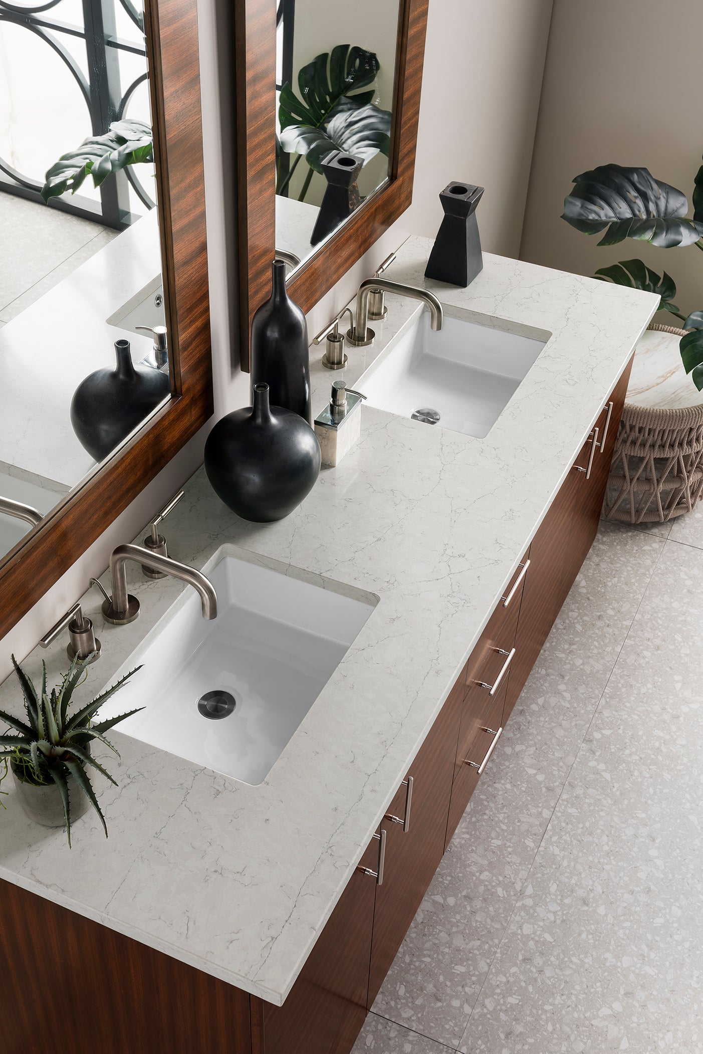 James Martin Metropolitan 72" Double Vanity in American Walnut with 3cm Countertop