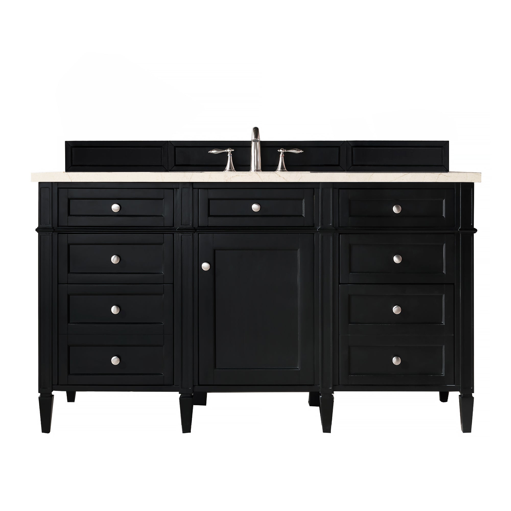 James Martin Brittany 60" Single Vanity in Black Onyx with 3cm Countertop