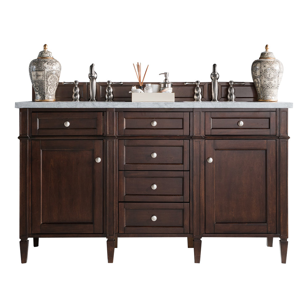 James Martin Brittany 60" Double Vanity in Burnished Mahogany with 3cm Countertop