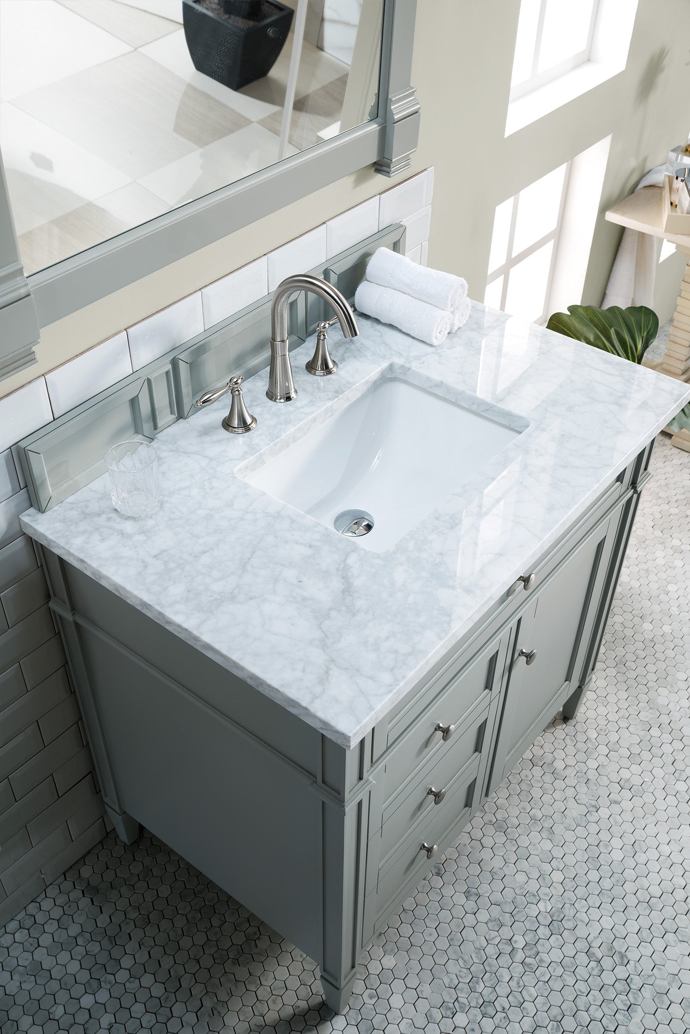 James Martin Brittany 36" Single Vanity in Urban Gray with 3cm Countertop