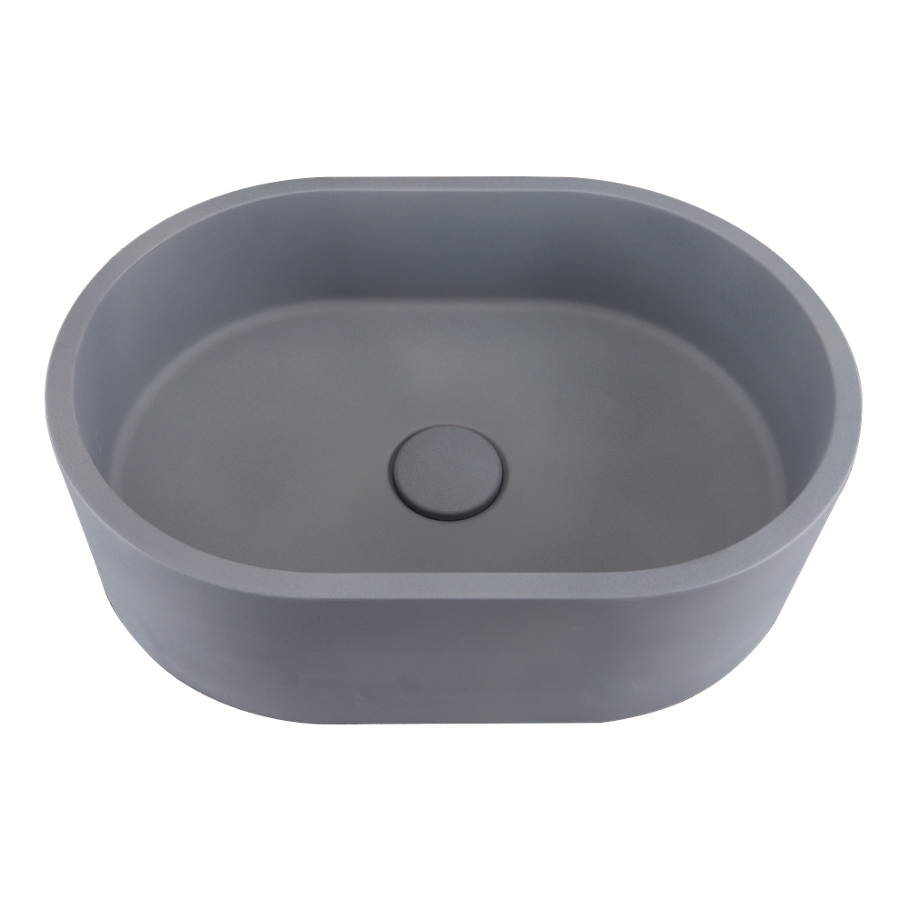 Dawn Oblong Shape Concrete Vanity Top, Blue Ashes CSUF10190BA