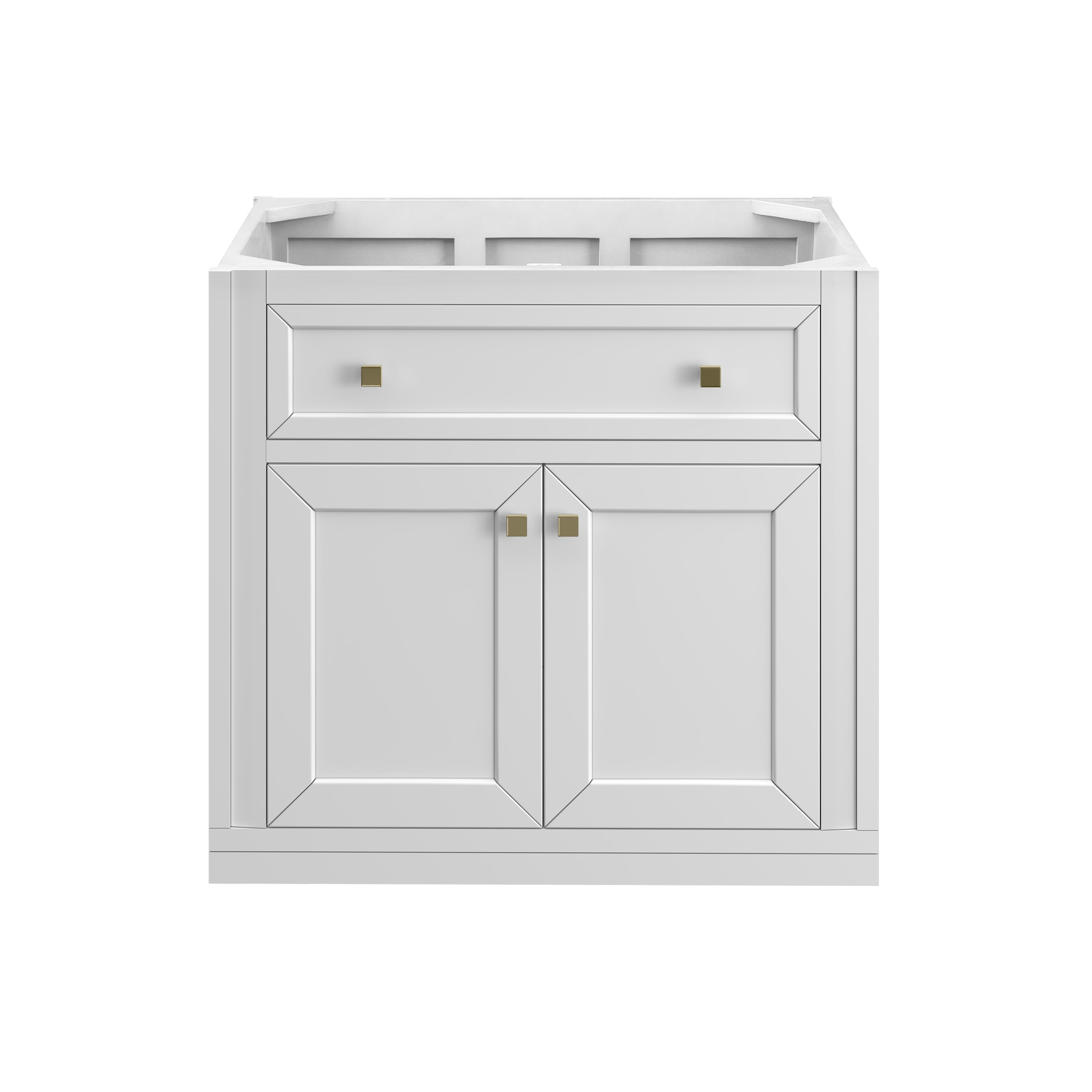 James Martin Chicago 30" Single Vanity in Glossy White with 3cm Countertop