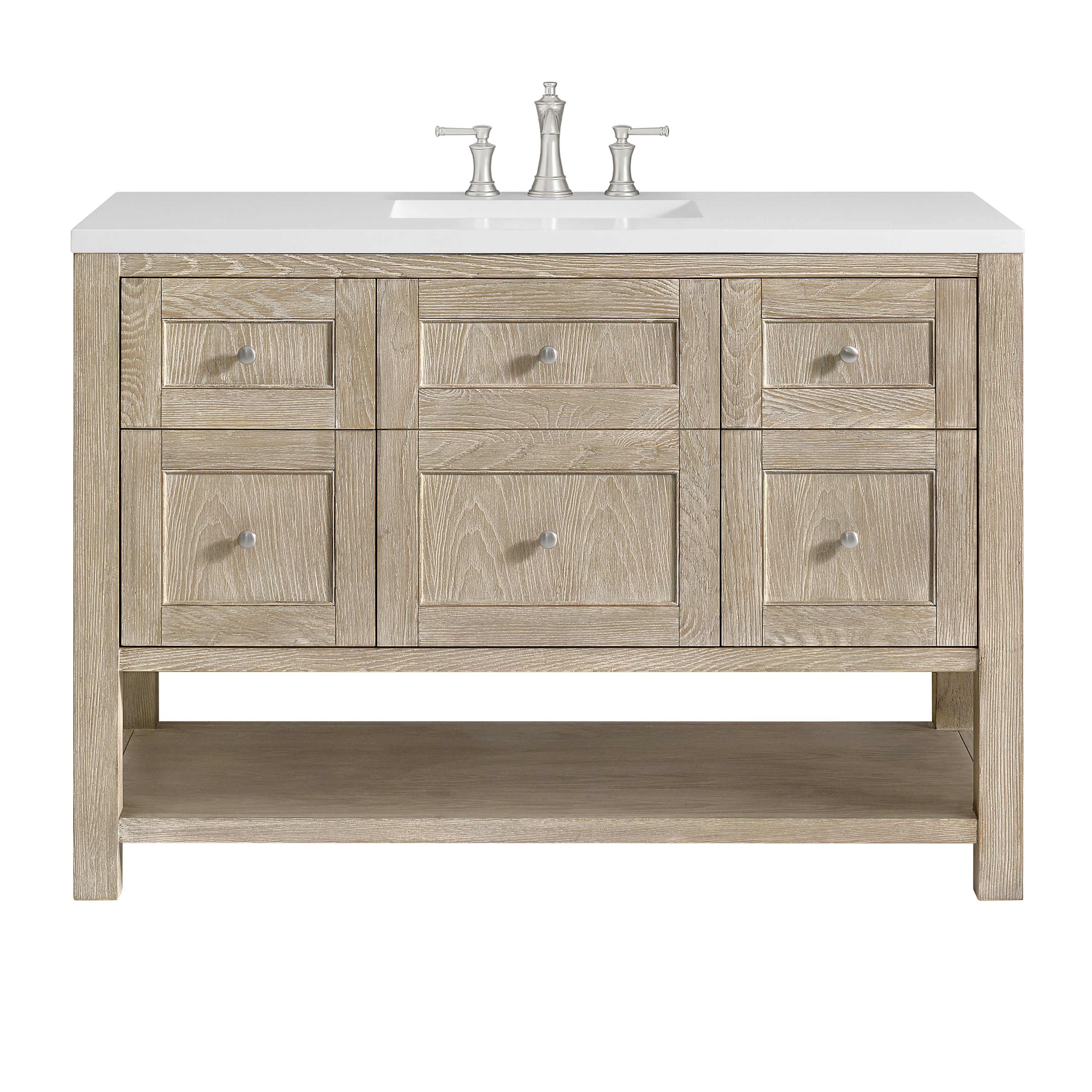 James Martin Breckenridge 48" Single Vanity in Whitewashed Oak with 3cm Countertop