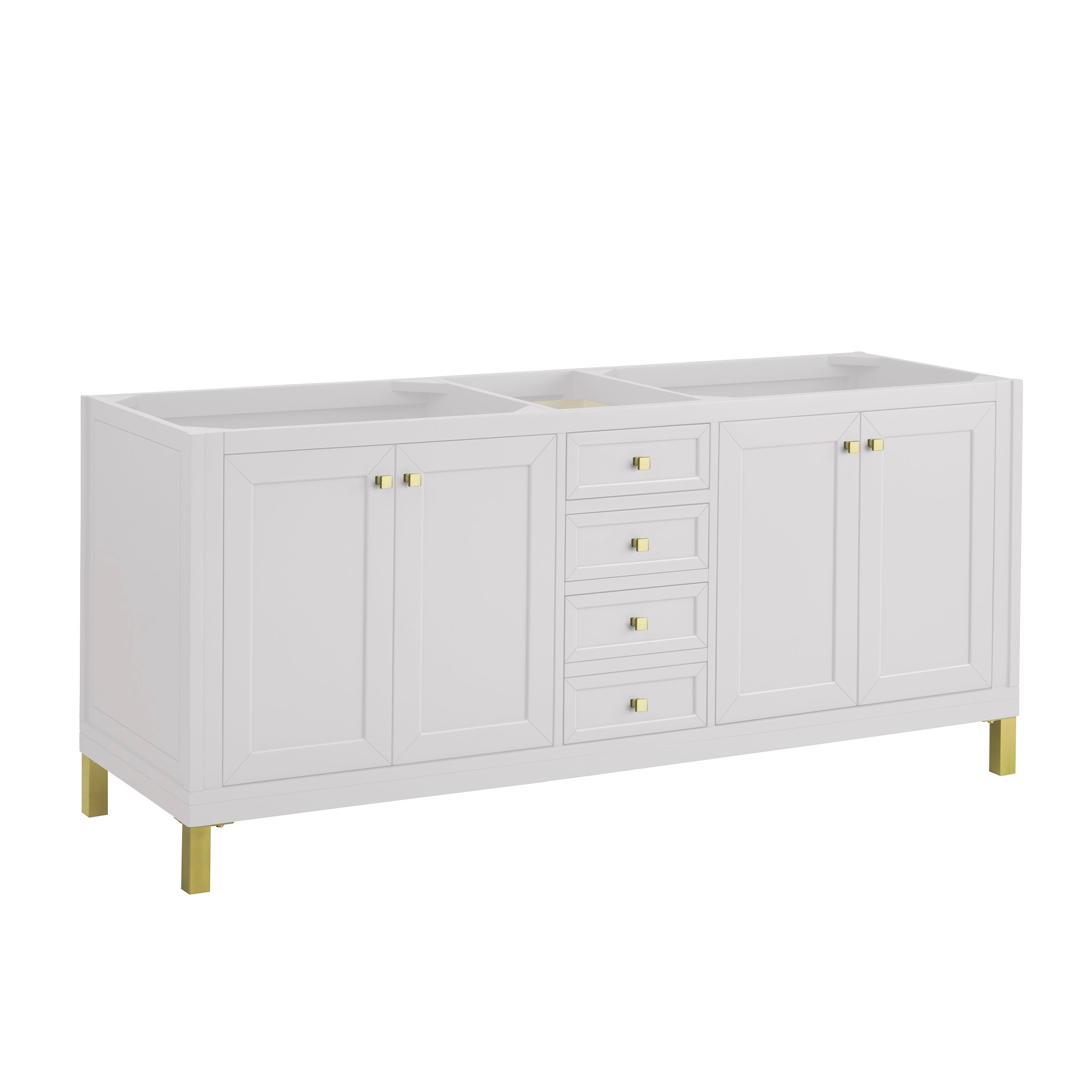 James Martin Chicago 72" Double Vanity in Glossy White with 3cm Countertop