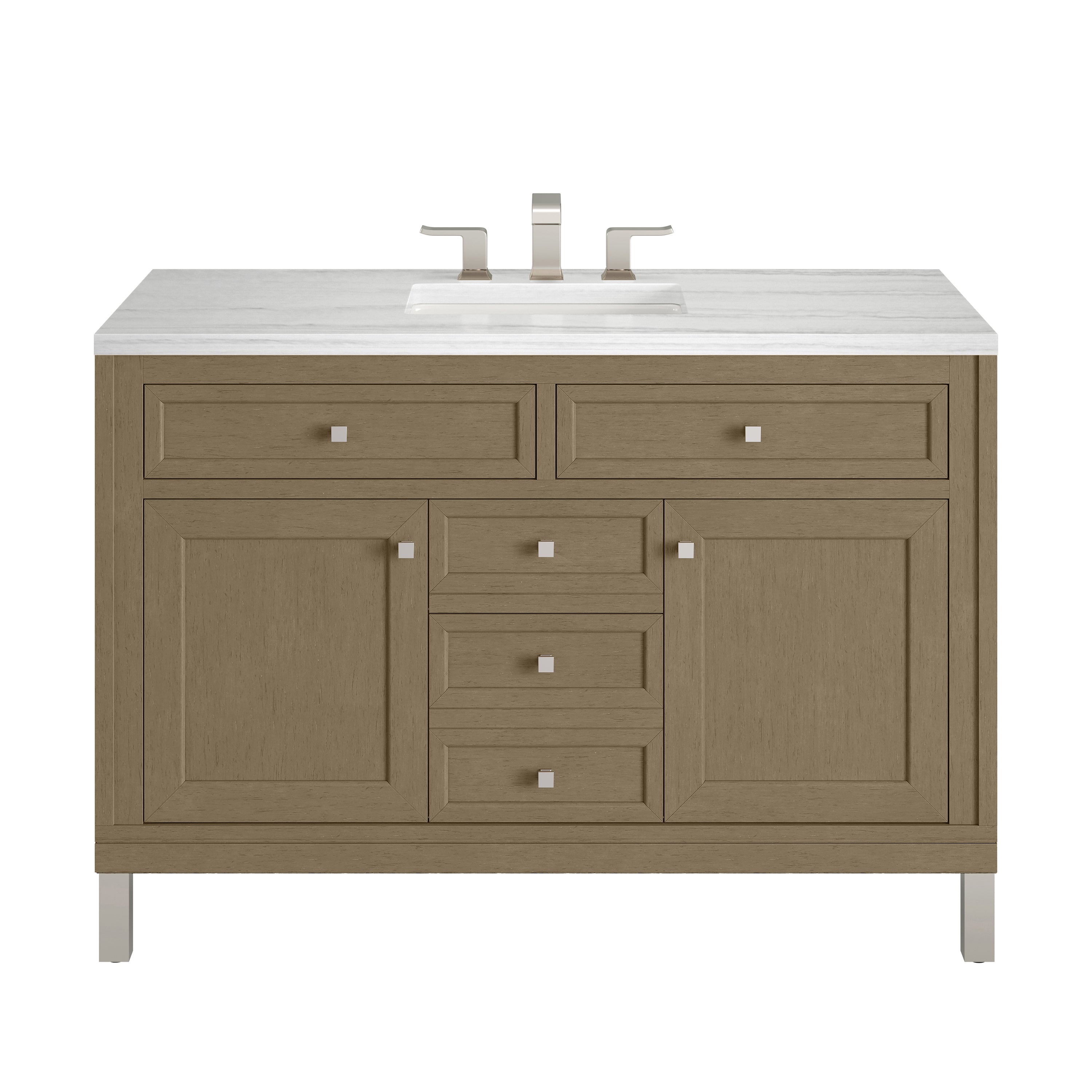 James Martin Chicago 48" Single Vanity in Walnut Whisper with 3cm Countertop