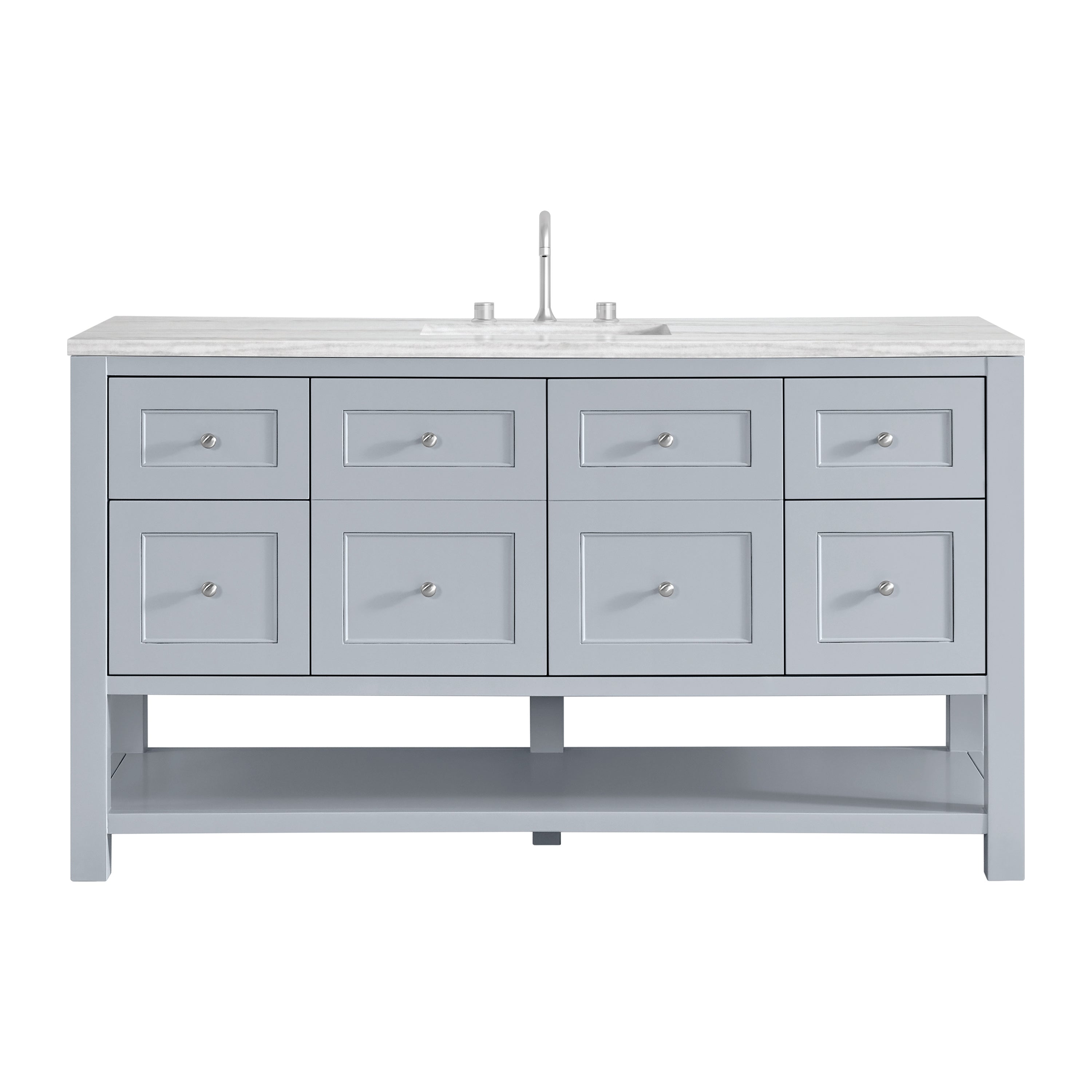 James Martin Breckenridge 60" Single Vanity in Serenity Blue with 3cm Countertop