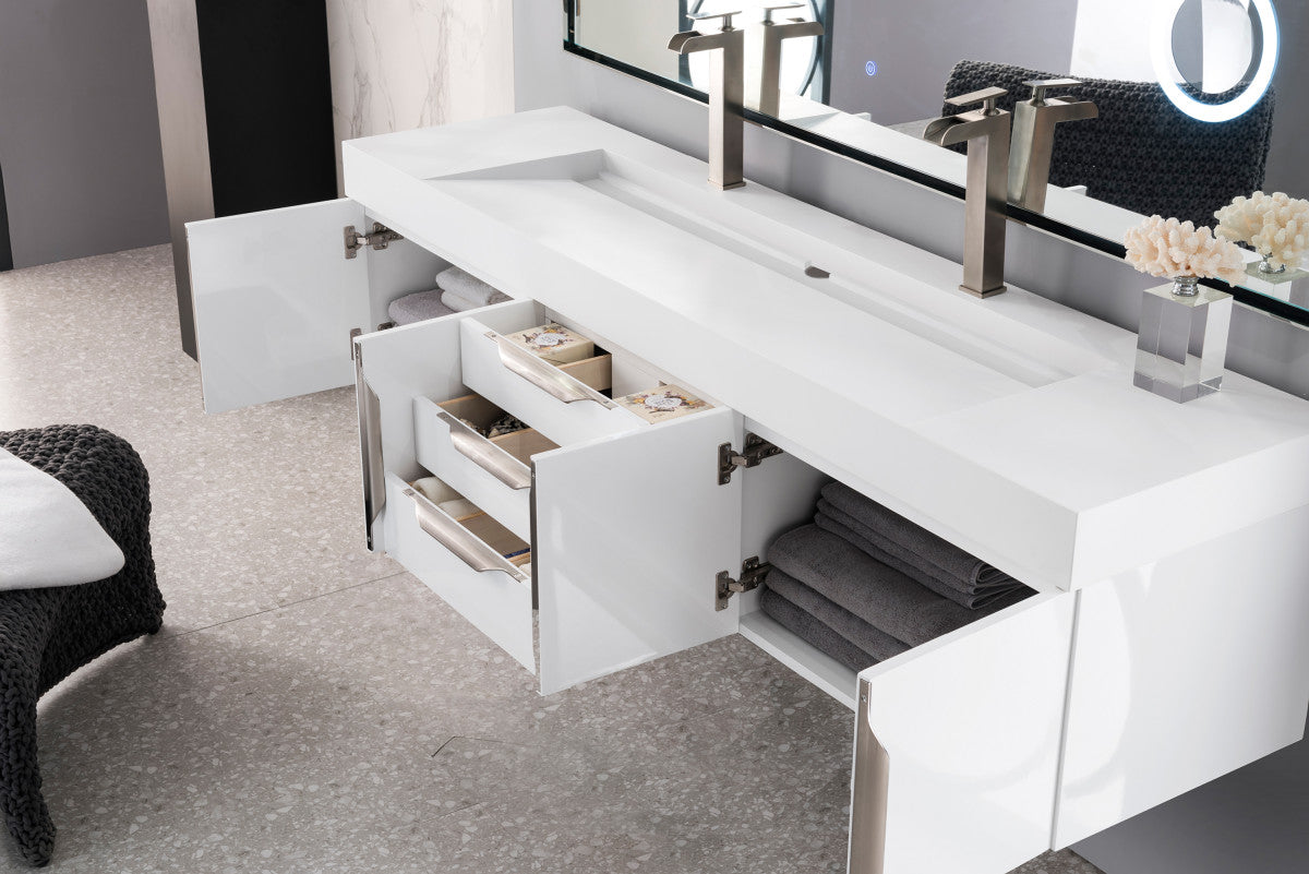 Columbia 72" Double Wall Mount Vanity Cabinet