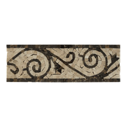 DARK EMPERADOR & CAPPUCINO MARBLE ART BORDER POLISHED