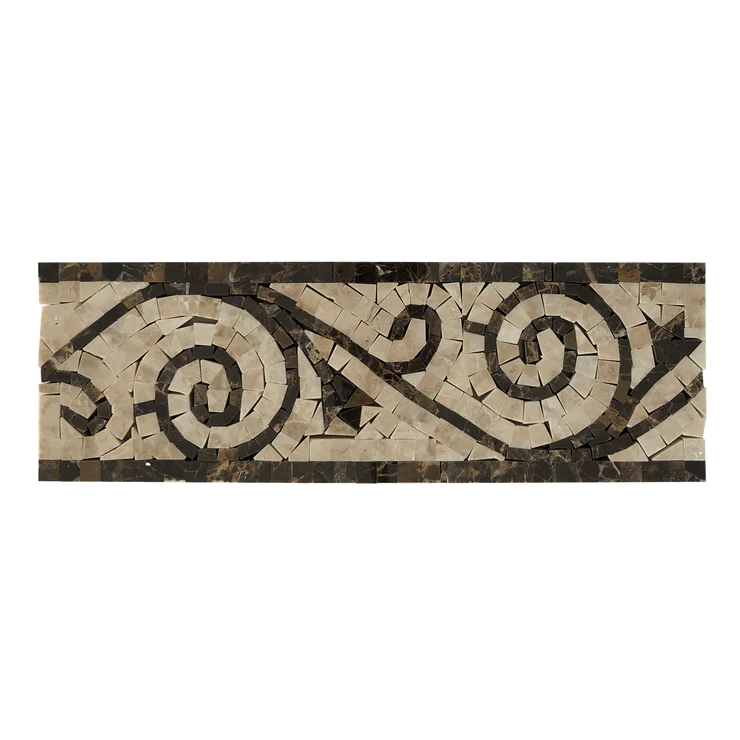 DARK EMPERADOR & CAPPUCINO MARBLE ART BORDER POLISHED