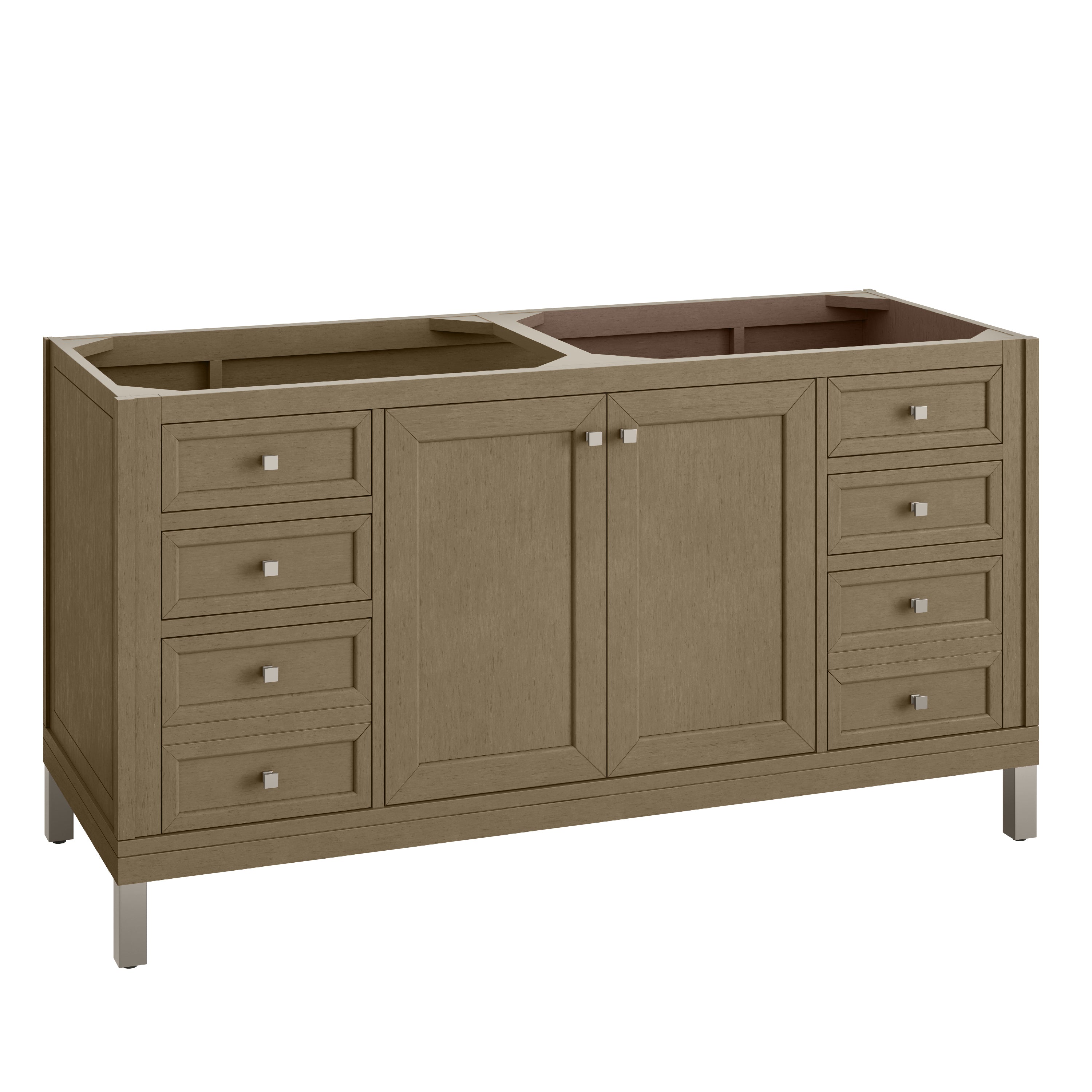 James Martin Chicago 60" Double Vanity in Walnut Whisper with 3cm Countertop