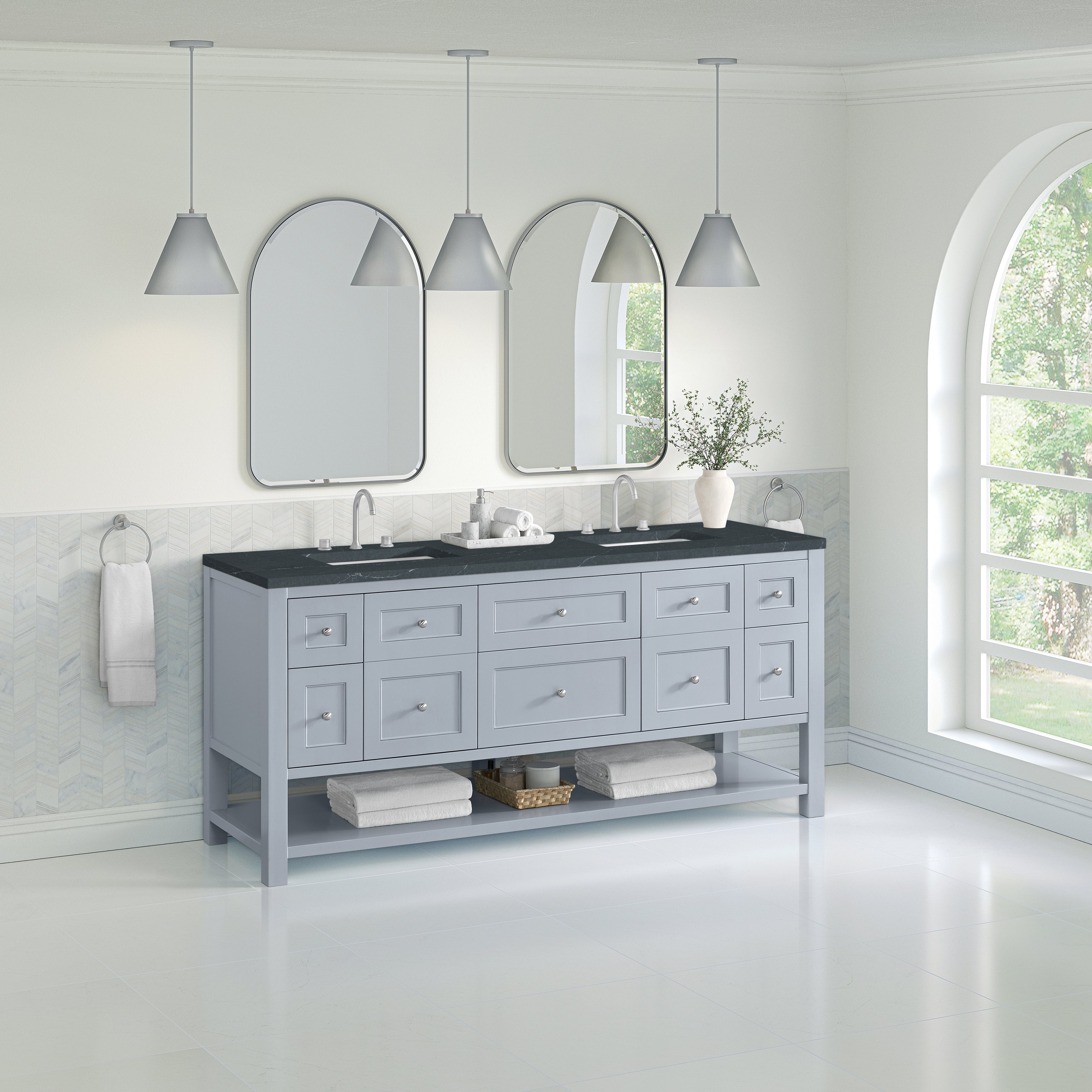 James Martin Breckenridge 72" Double Vanity in Serenity Blue with 3cm Countertop
