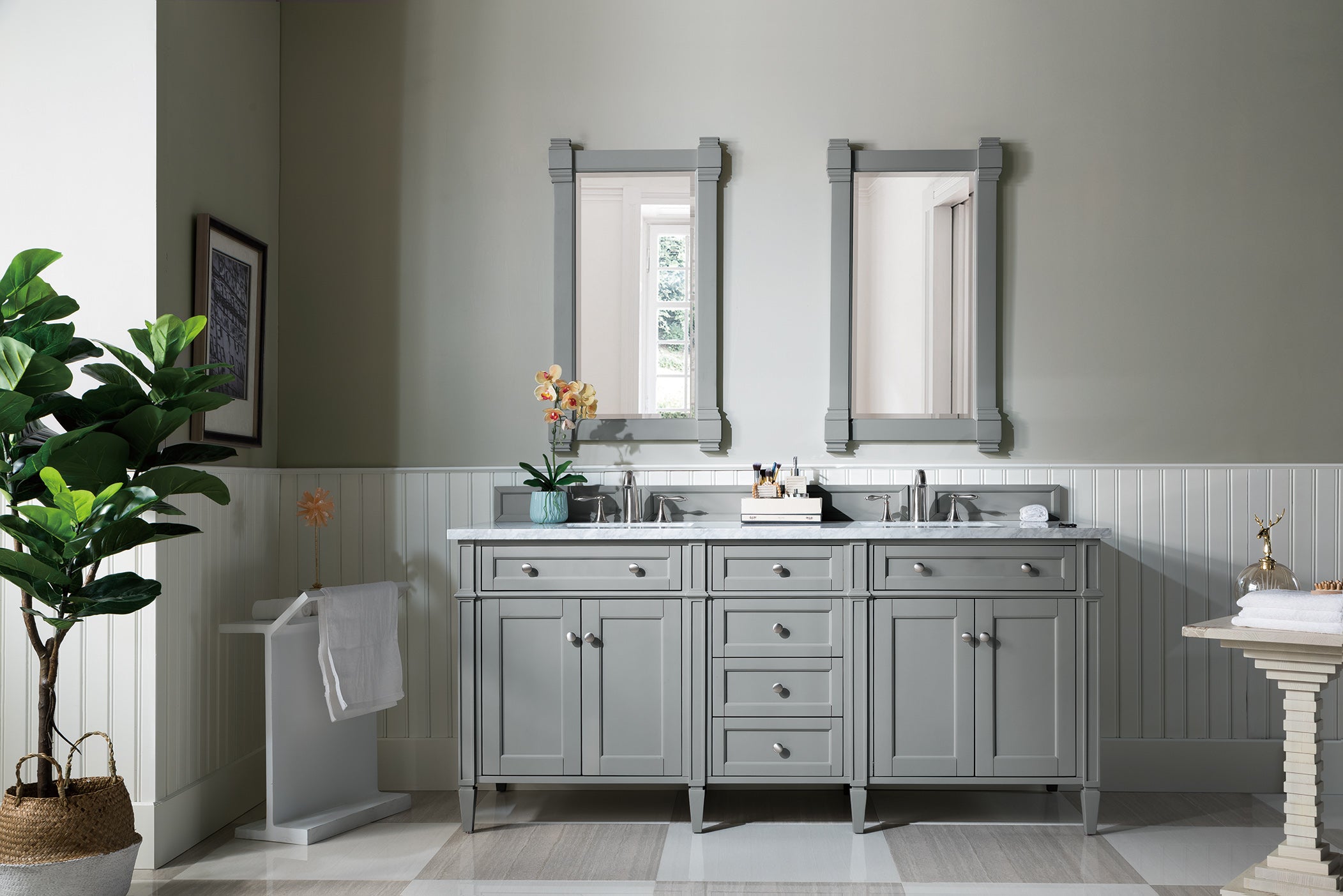 James Martin Brittany 72" Double Vanity in Urban Gray with 3cm Countertop