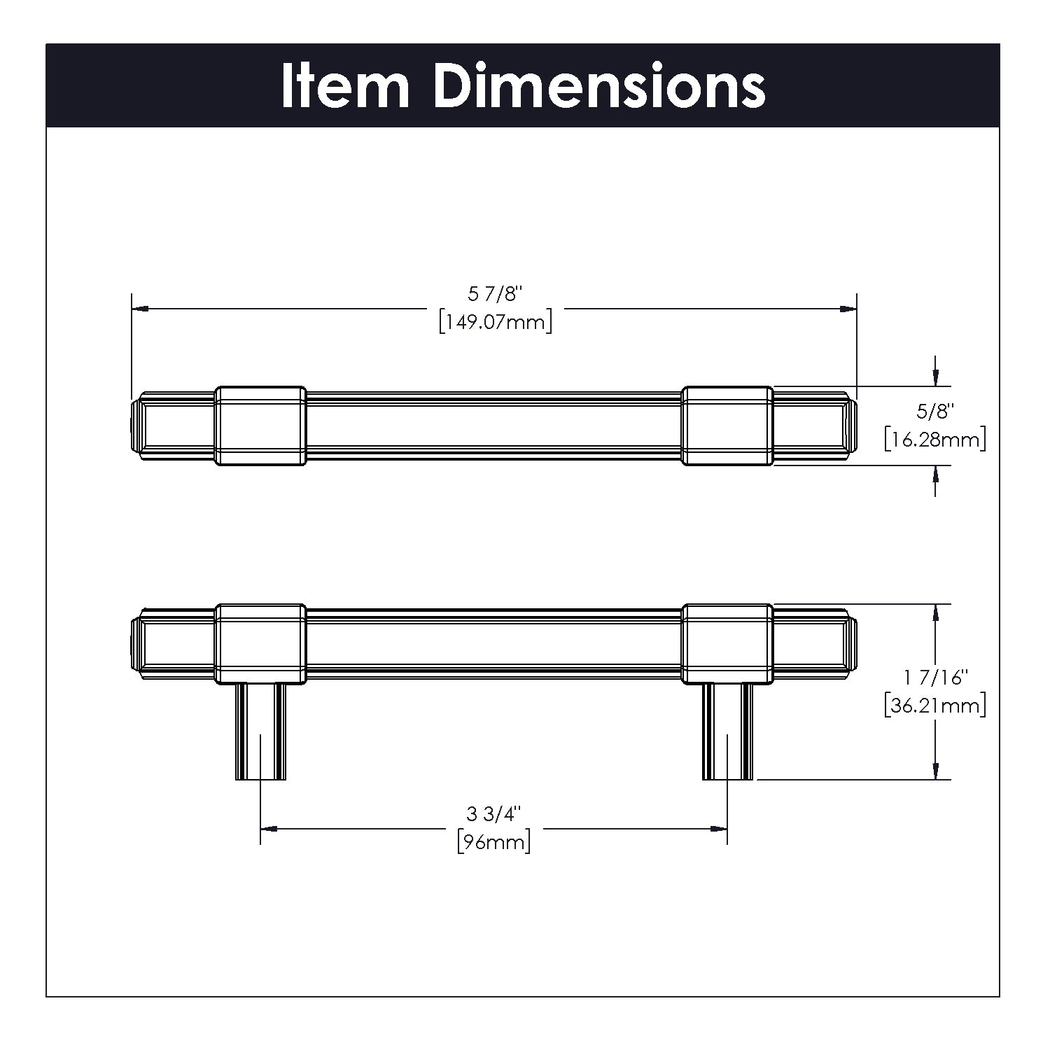 Belwith 3-3/4 Inch (96mm) Center to Center Monroe Pull (B076899)