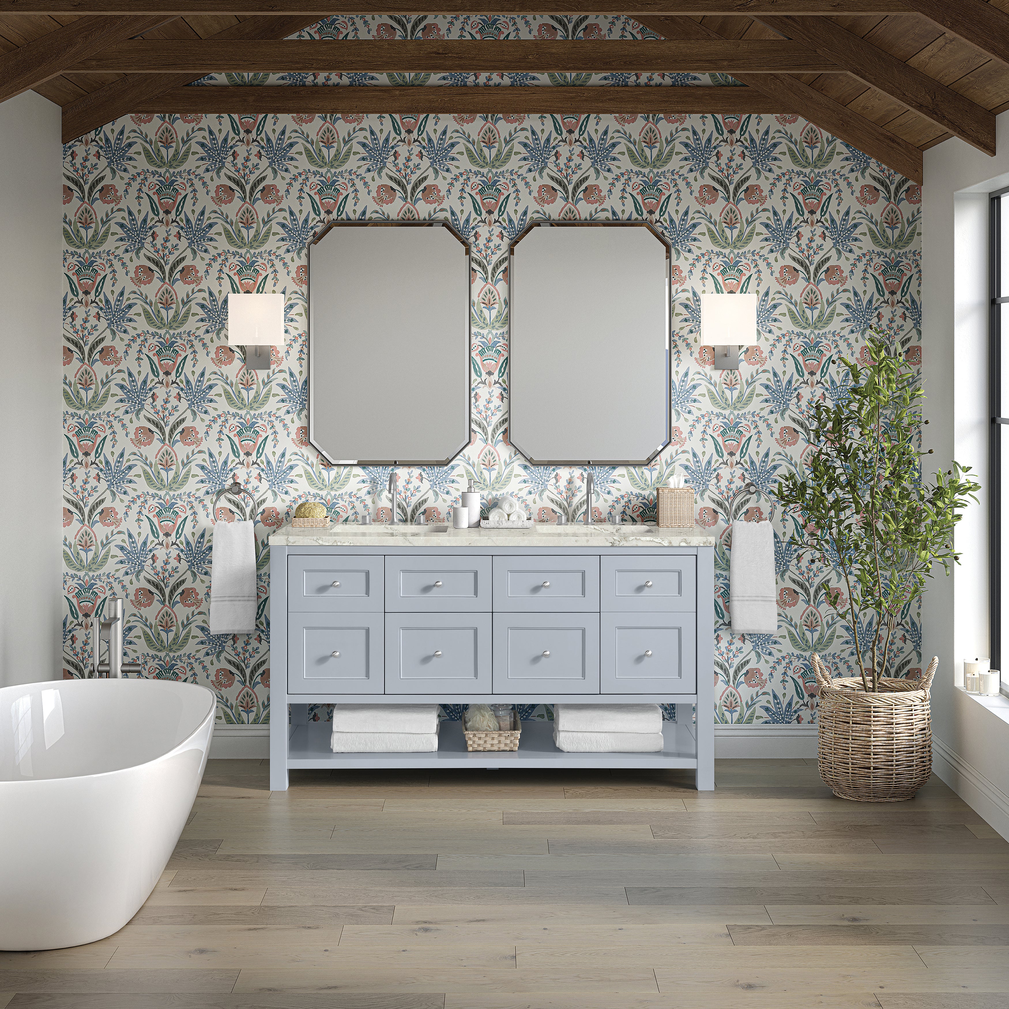James Martin Breckenridge 60" Double Vanity in Serenity Blue with 3cm Countertop