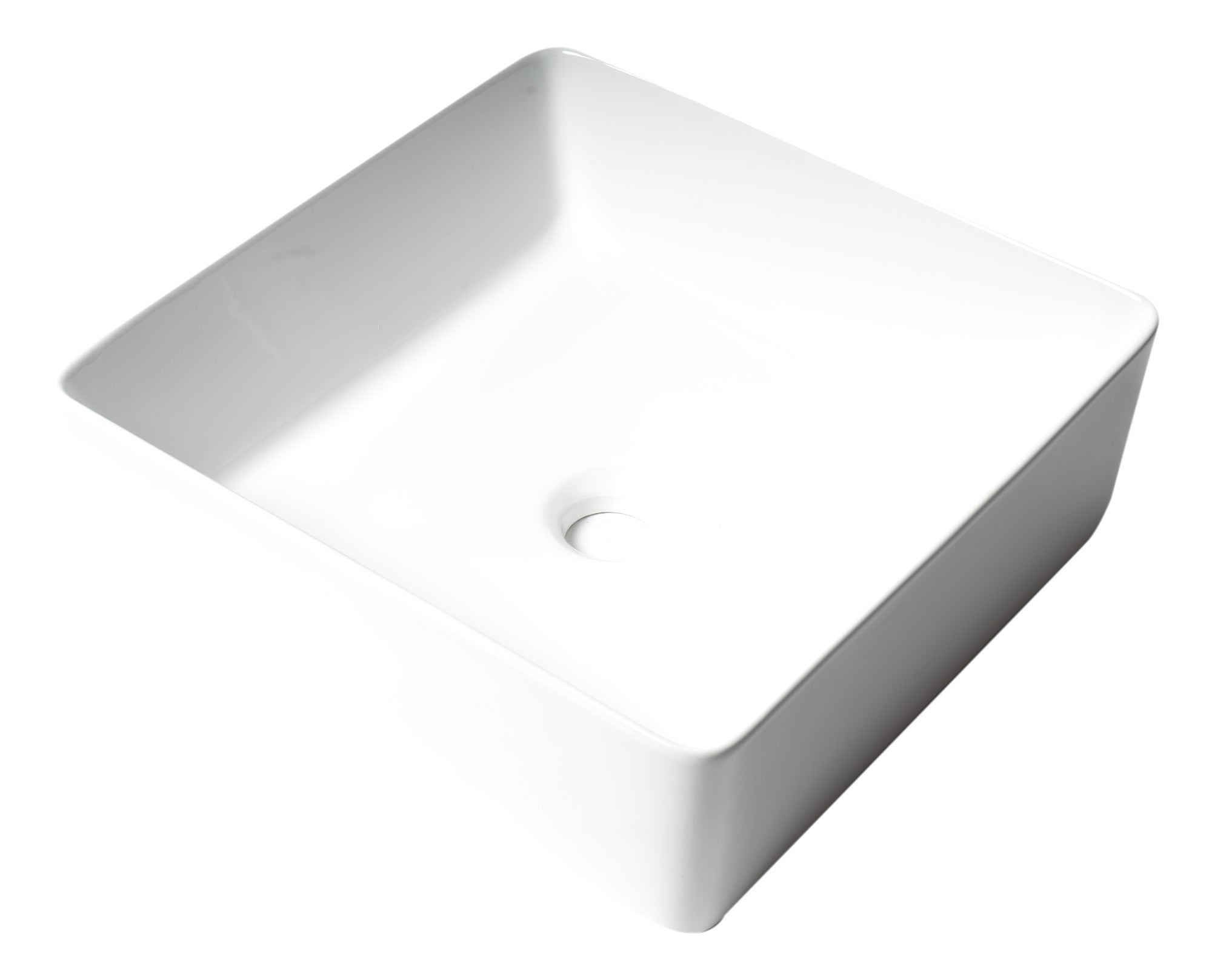 ALFI brand ABC903 16" Modern Square Above Mount Ceramic Sink