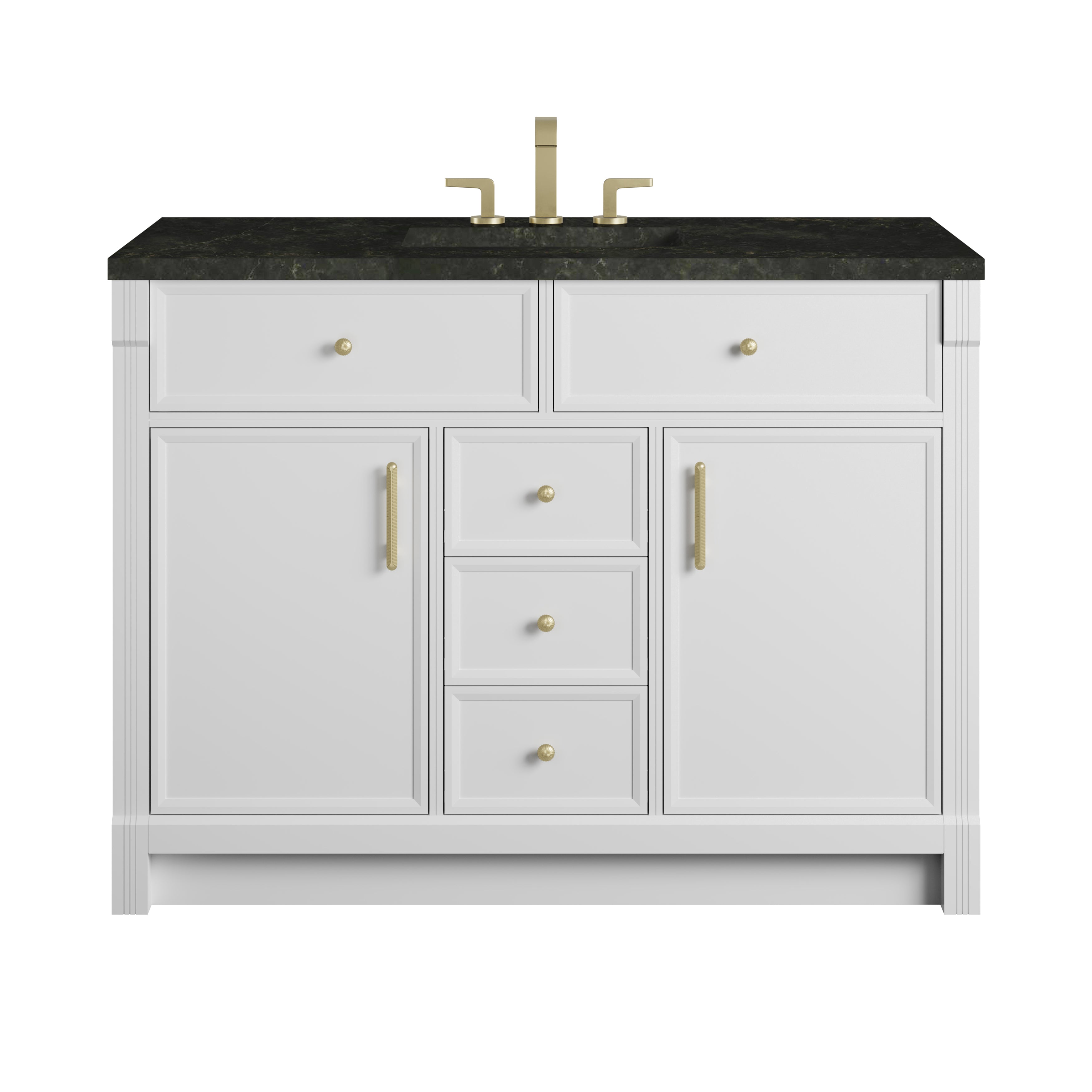 James Martin Bellshire 48" Single Vanity in Bright White with 3cm Countertop